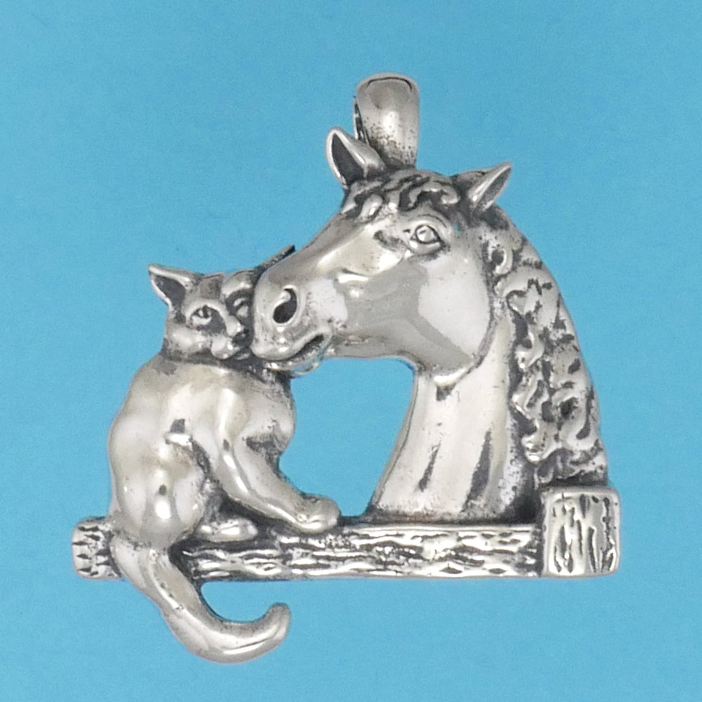Cat With Horse Pendant