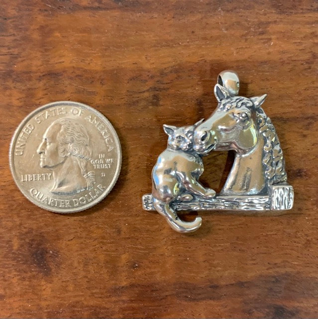 Cat With Horse Pendant
