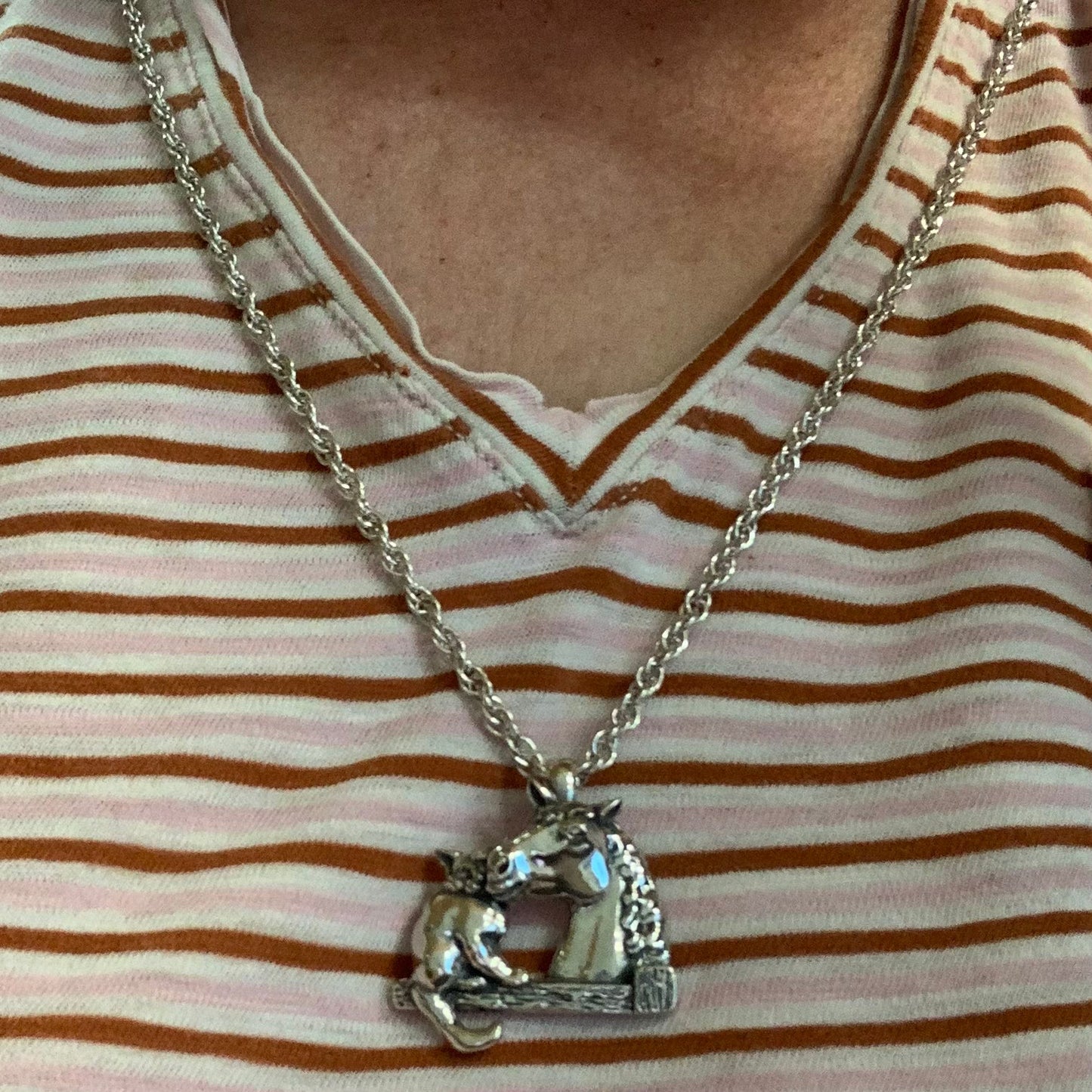 Cat With Horse Pendant