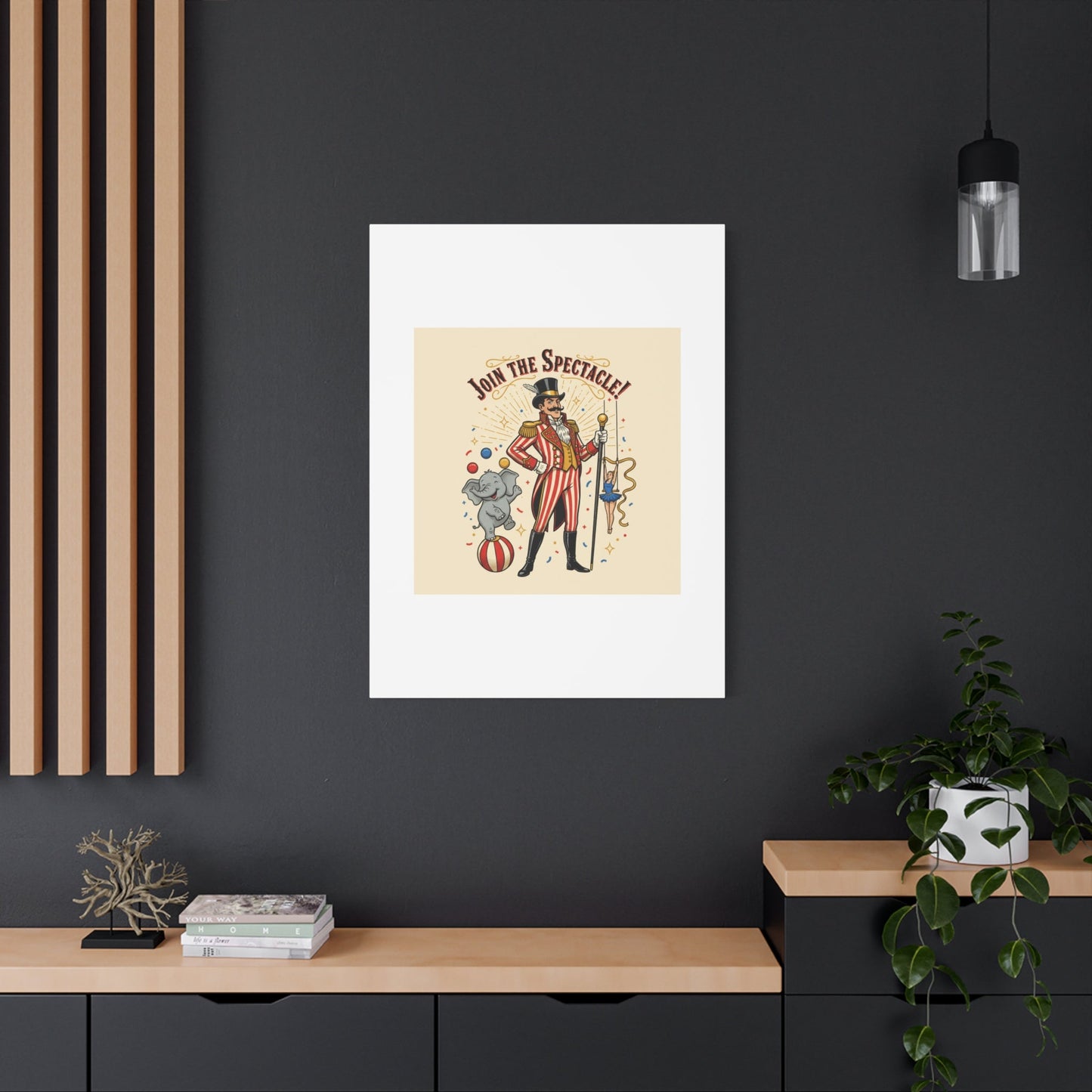 Join the Spectacle Circus Art Print | Matte Canvas, Stretched, Vintage Carnival Design