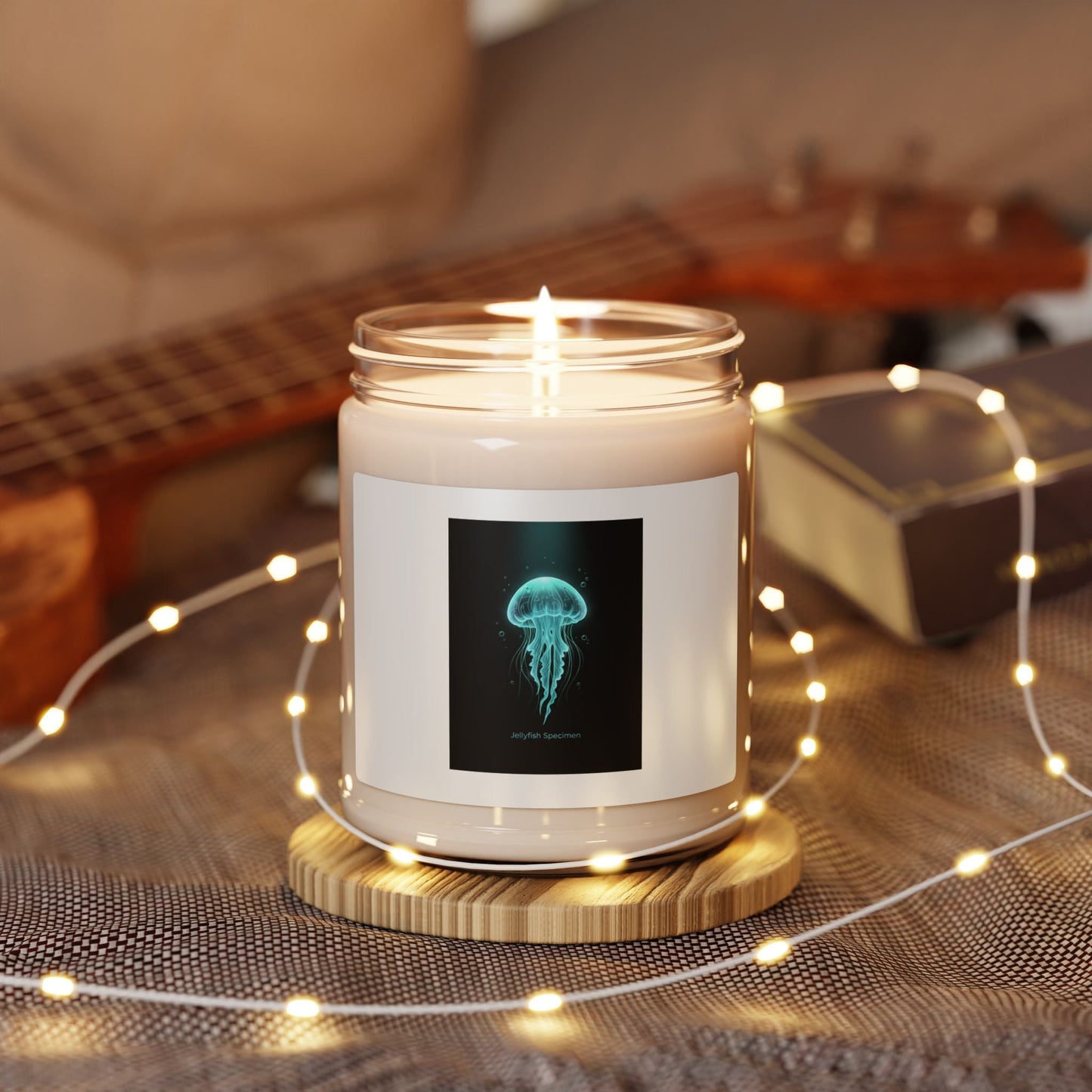 Bioluminescent Jellyfish Candle | Scented Soy Candle, Neon Deep Sea Aesthetic