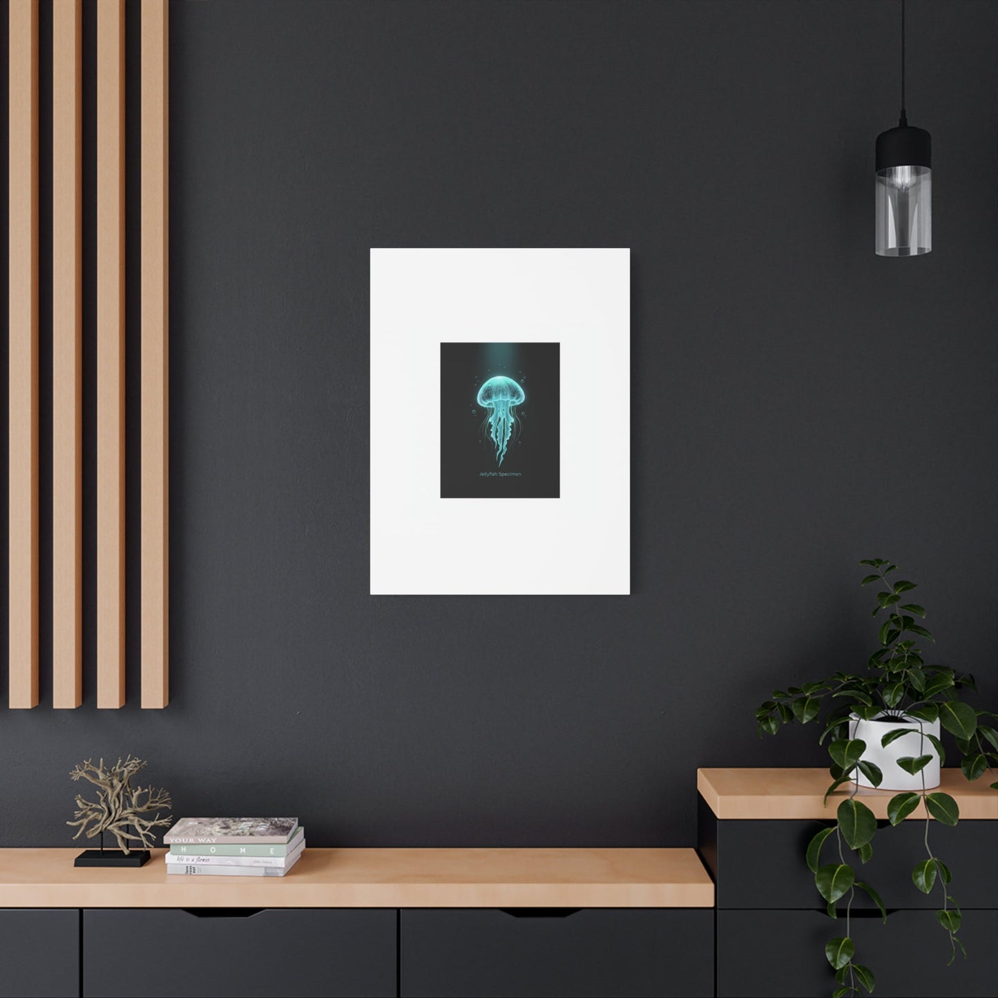 Bioluminescent Jellyfish Art Canvas | Deep Sea Aesthetic, Neon Glow