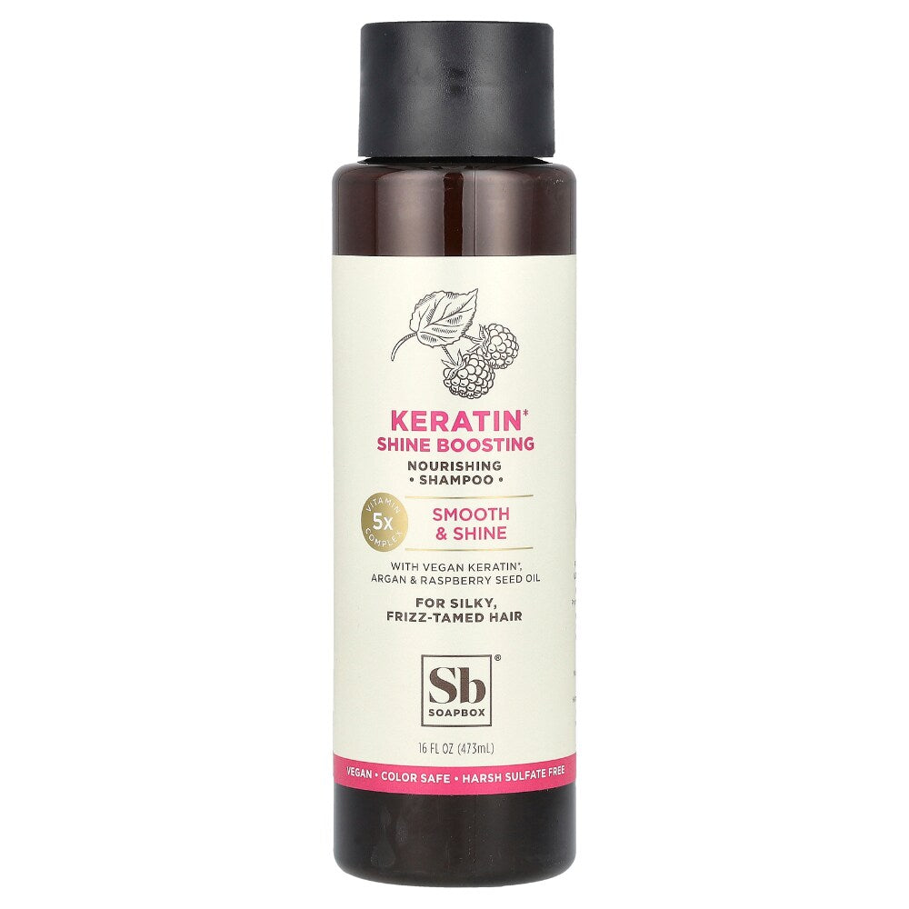 Soapbox Nourishing Shampoo Keratin Shine Boosting For Silky Frizz-Tamed Hair - 16 Fl