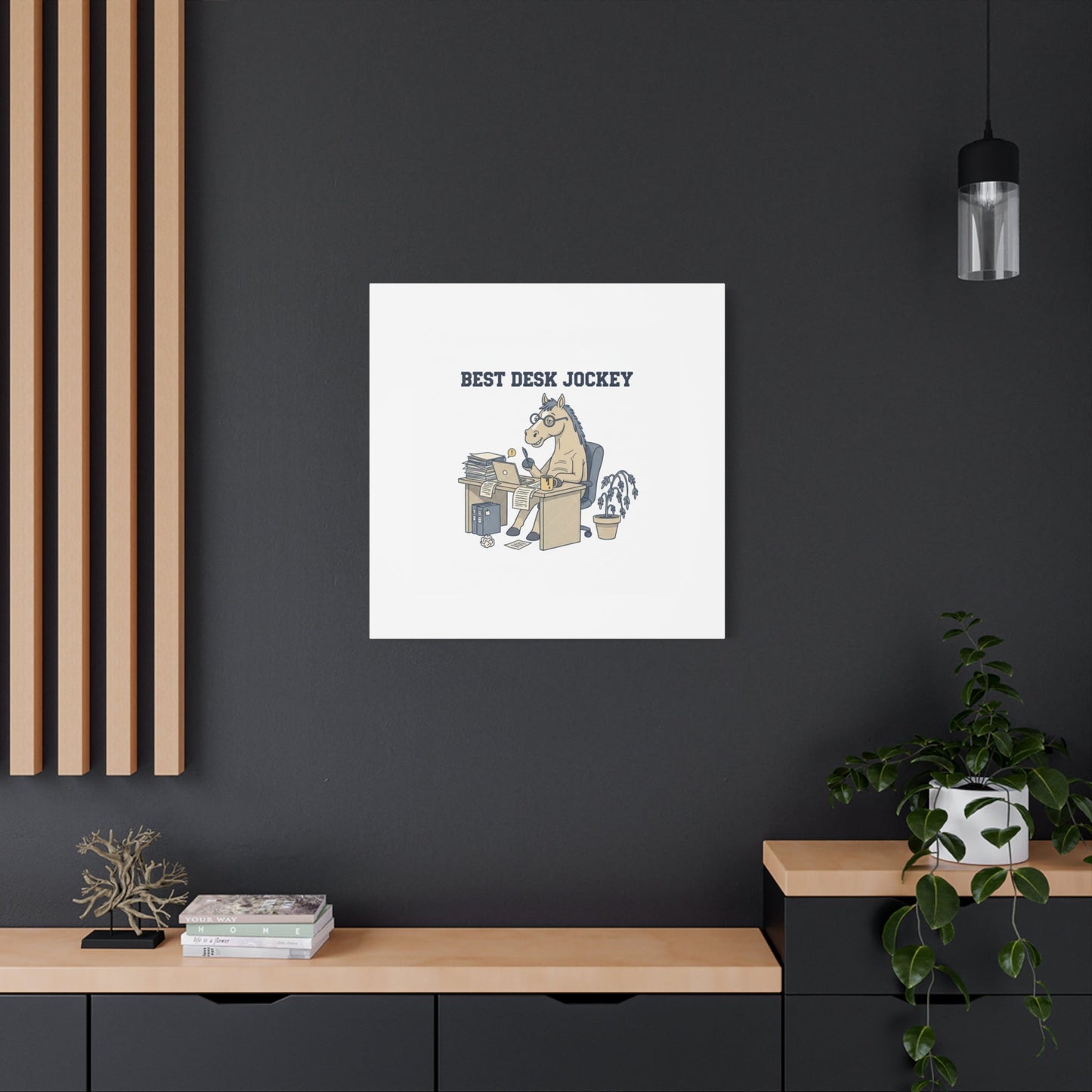 Best Desk Jockey Canvas, Workhorse Office Art | Corporate Burnout Parody