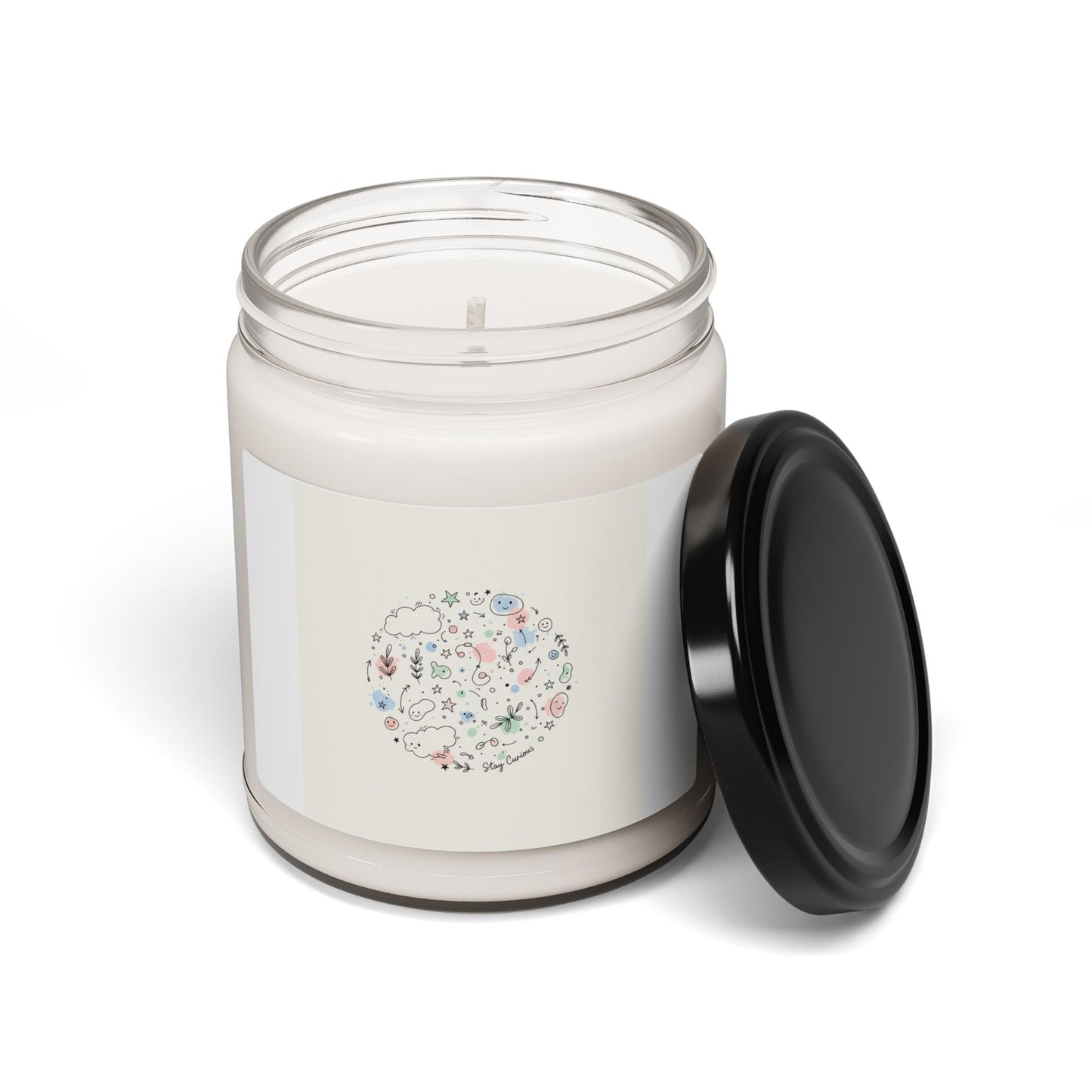 Floral Doodle Line Drawing Candle | Scented Soy 9oz