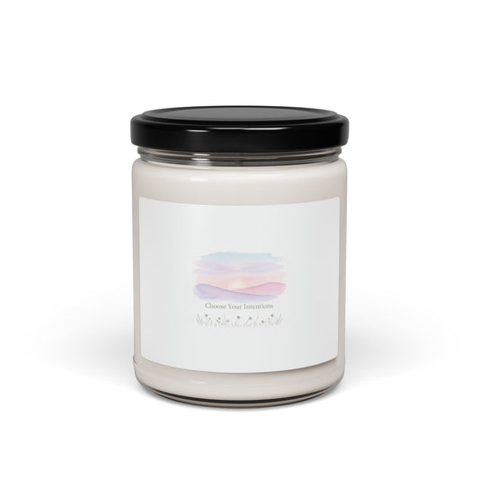 Gentle Intention Scented Soy Candle | Mindful Wellness, Pastel Gradient