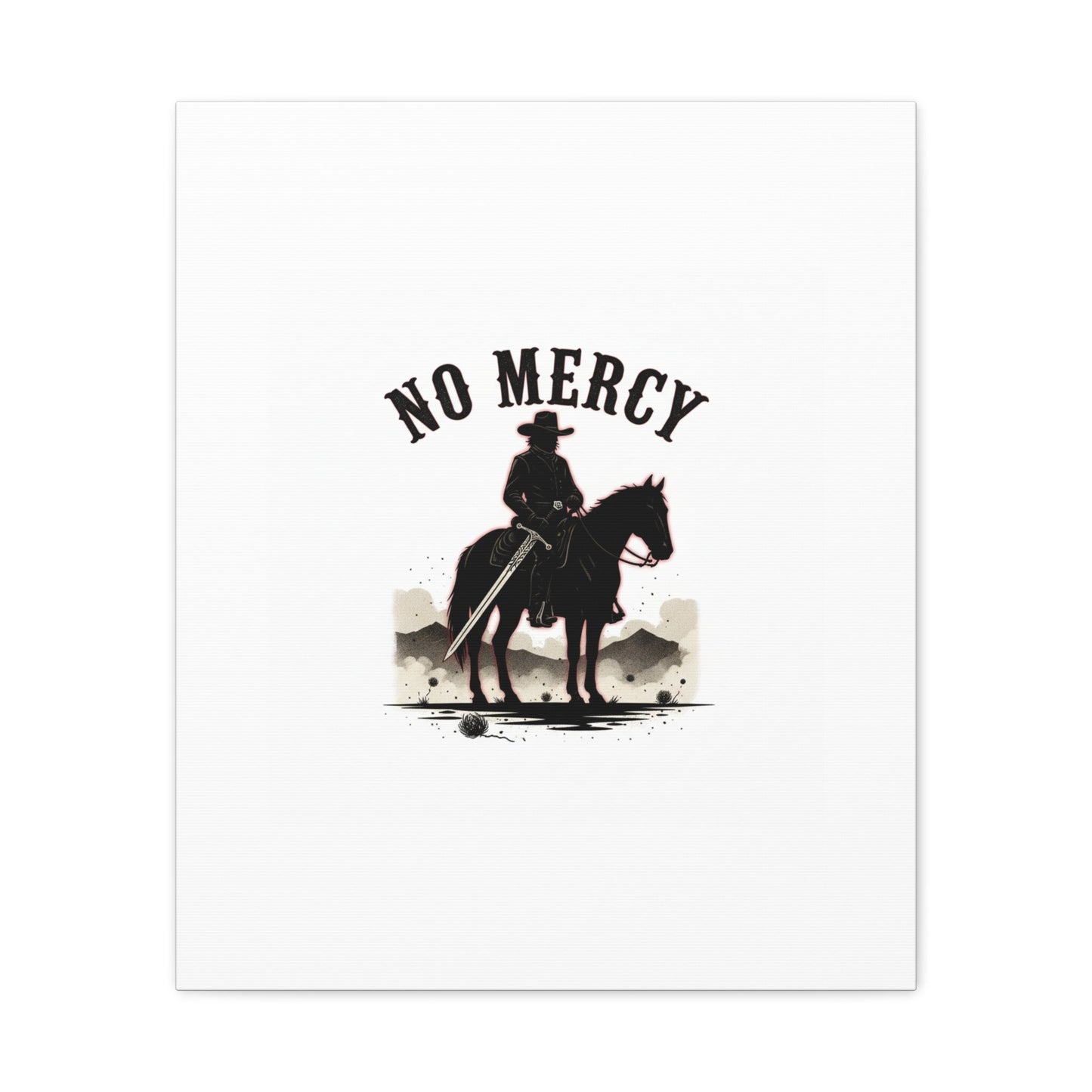 No Mercy Cowboy Skull Canvas | western skull art, gothic Americana