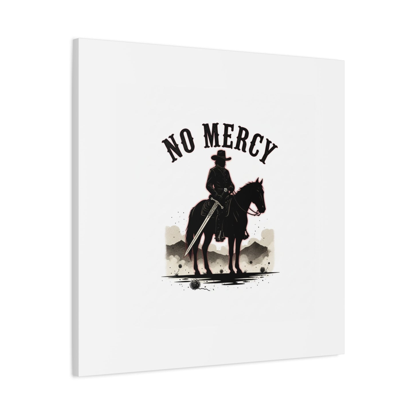 No Mercy Cowboy Skull Canvas | western skull art, gothic Americana