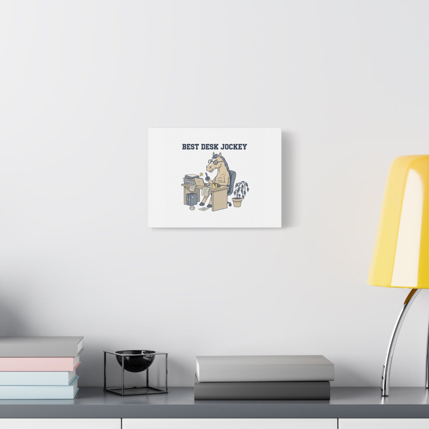 Best Desk Jockey Canvas, Workhorse Office Art | Corporate Burnout Parody