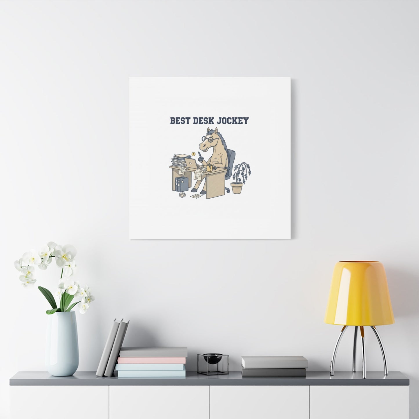 Best Desk Jockey Canvas, Workhorse Office Art | Corporate Burnout Parody