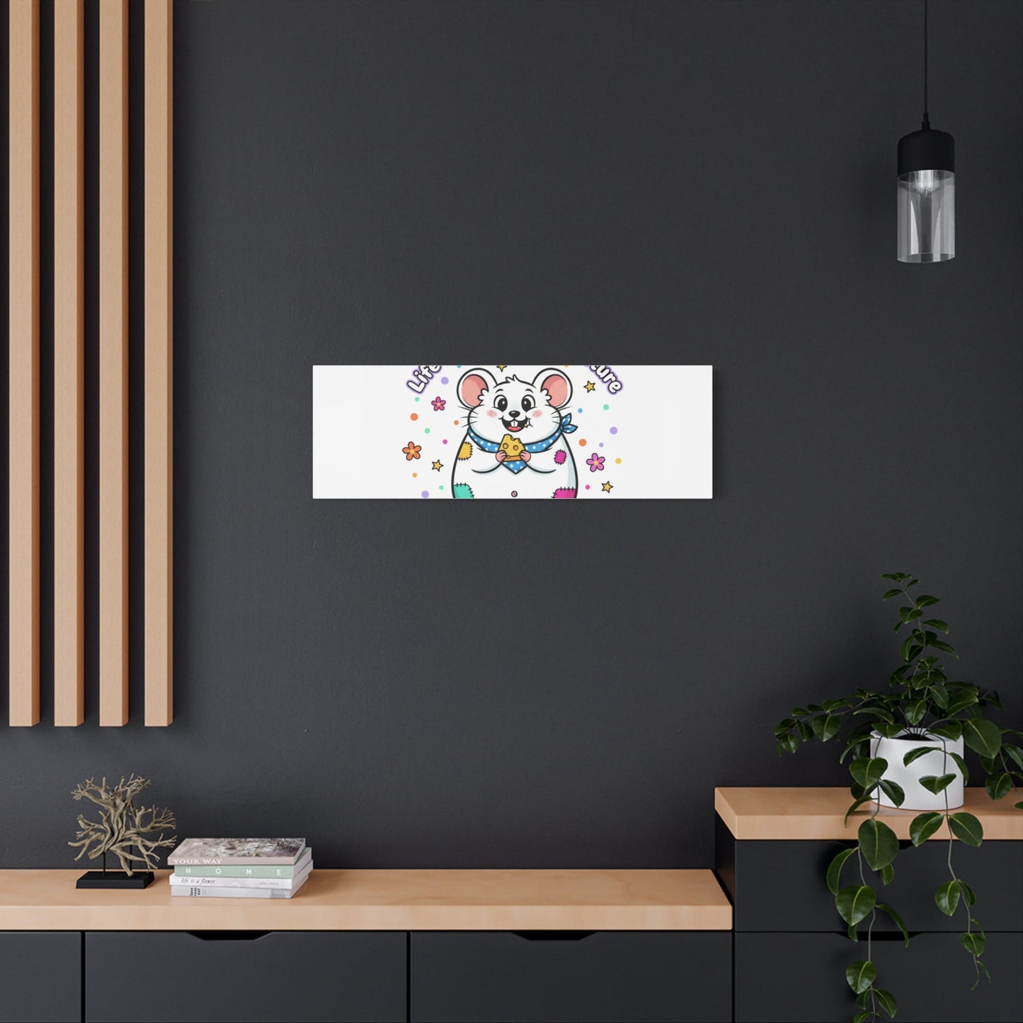 Life's a Cheese Adventure Canvas | Rodent-Core rat art print