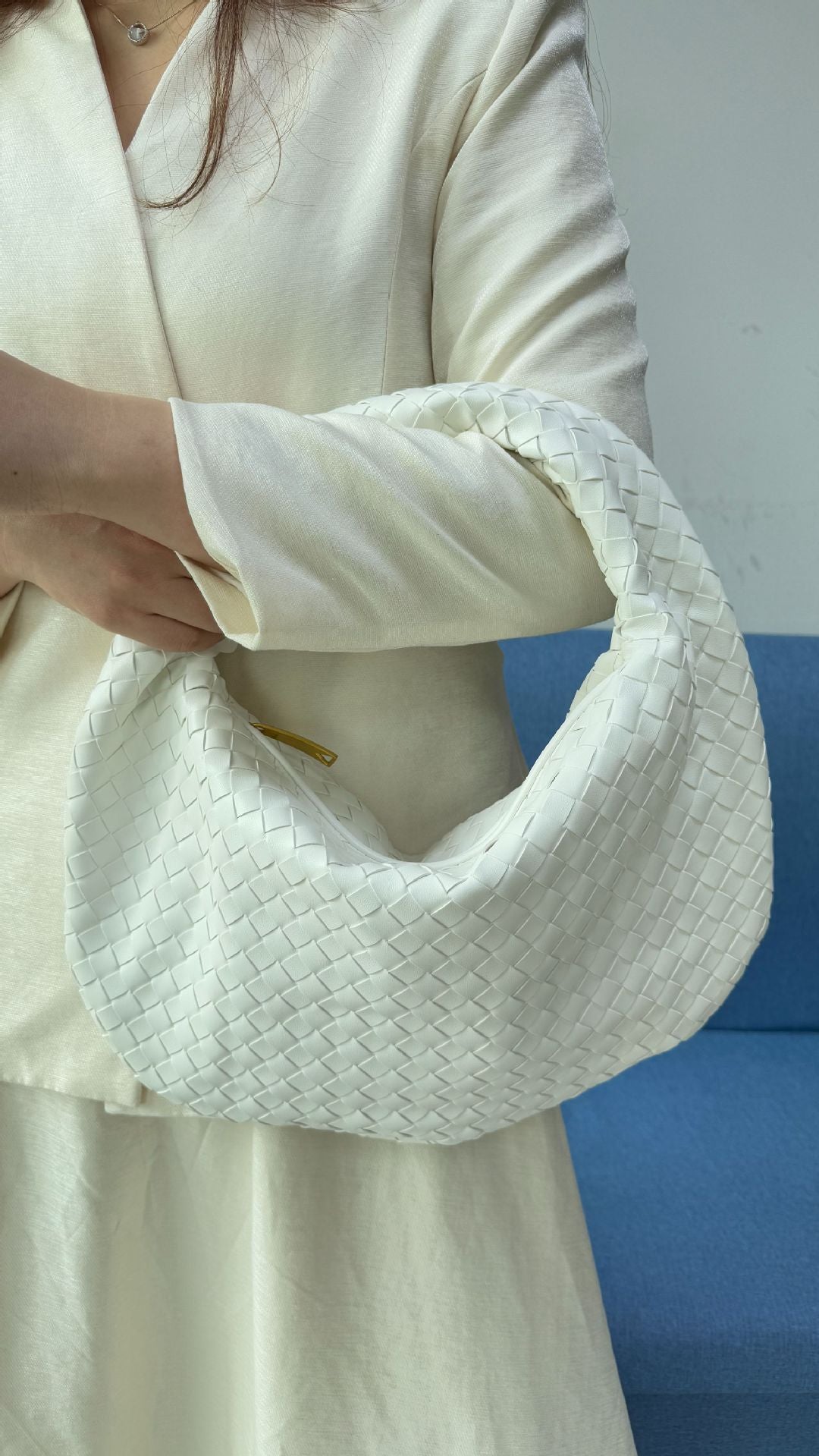 Large size women's woven bag large capacity hand-held armpit bag women's bag
