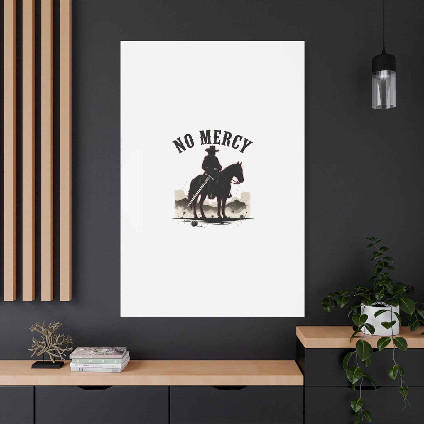 No Mercy Cowboy Skull Canvas | western skull art, gothic Americana