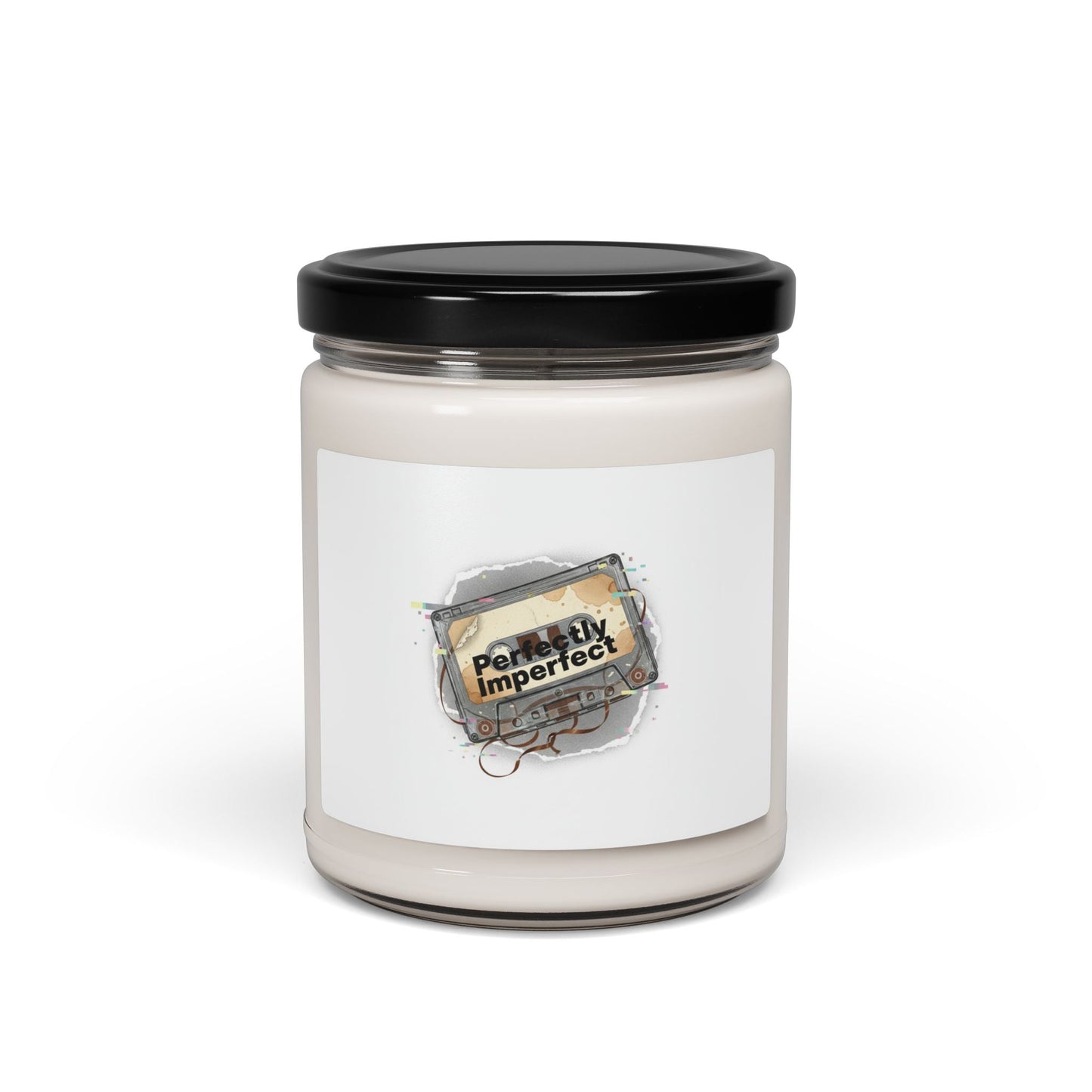 Perfectly Imperfect Glitch Candle, Soy Jar | Retro Tech Static