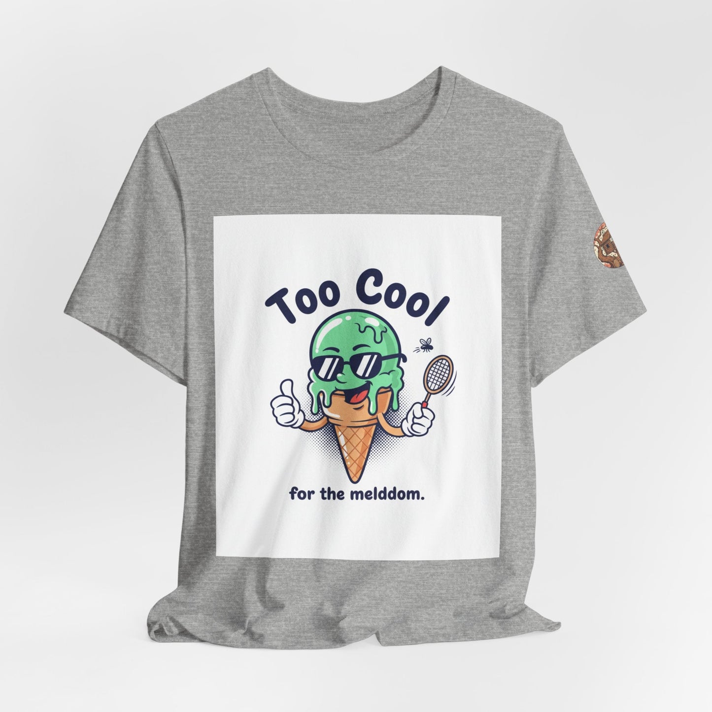 Too Cool Ice Cream Tee – 'Too Cool for the melldom.' Graphic Shirt