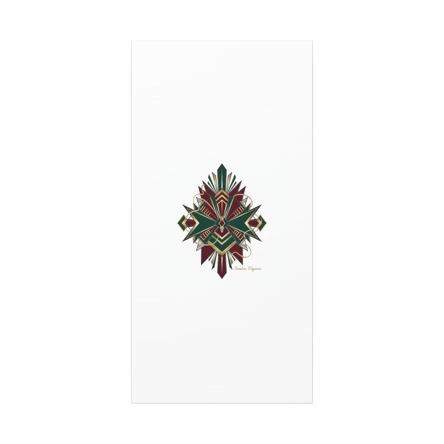 Art Deco geometric brass print Canvas | Neo-Deco chrome & gold fan motif