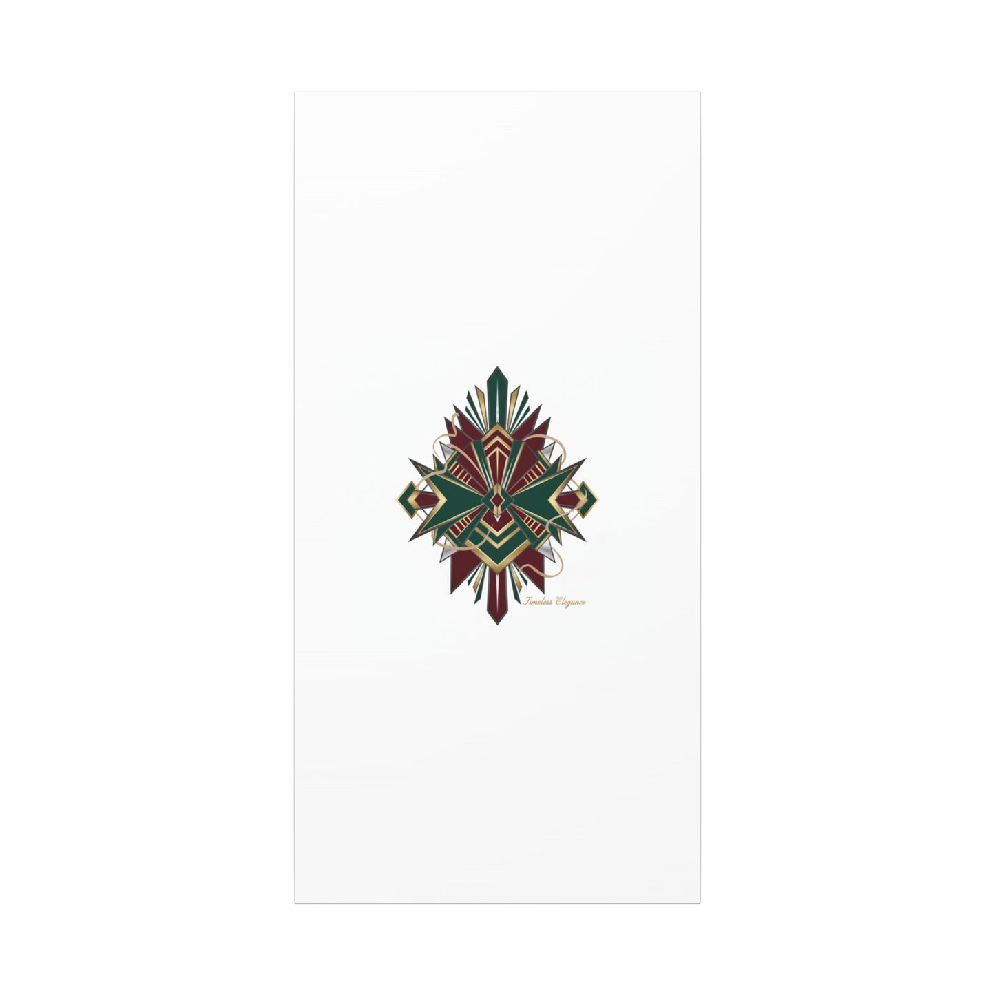 Art Deco geometric brass print Canvas | Neo-Deco chrome & gold fan motif