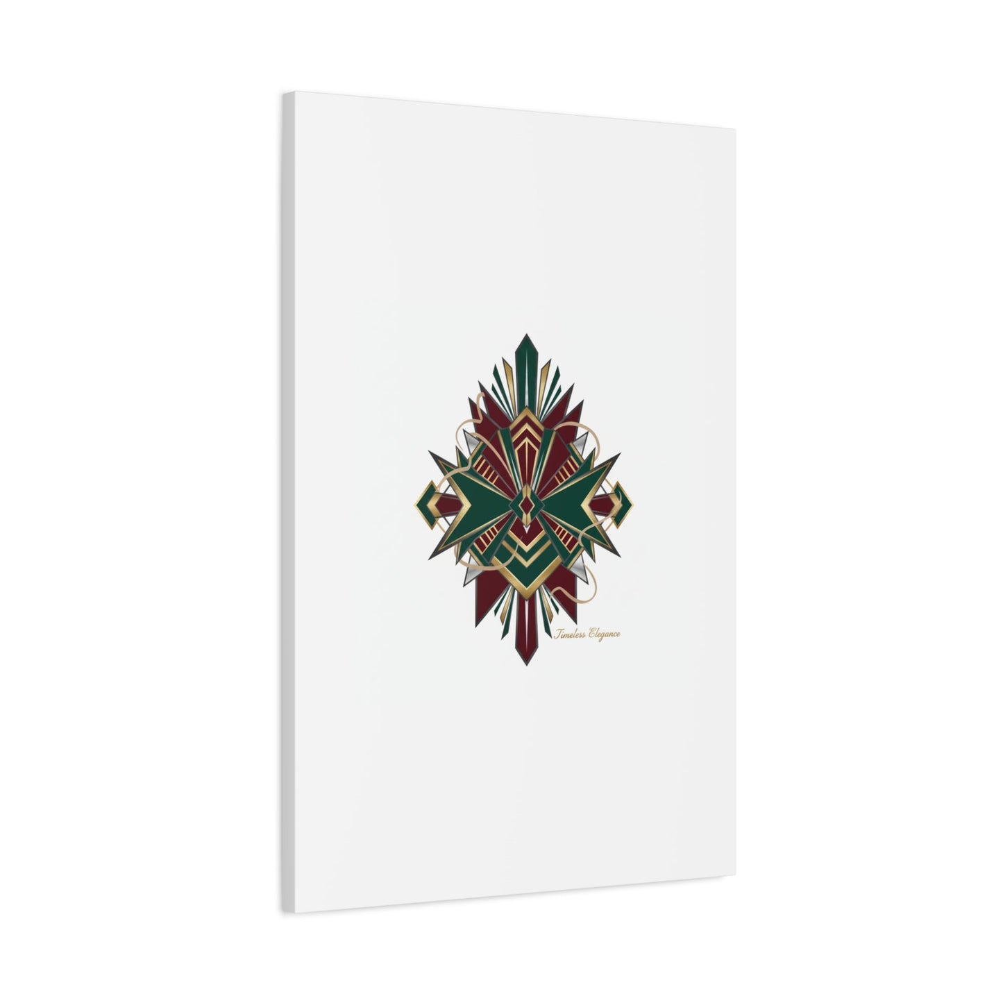 Art Deco geometric brass print Canvas | Neo-Deco chrome & gold fan motif