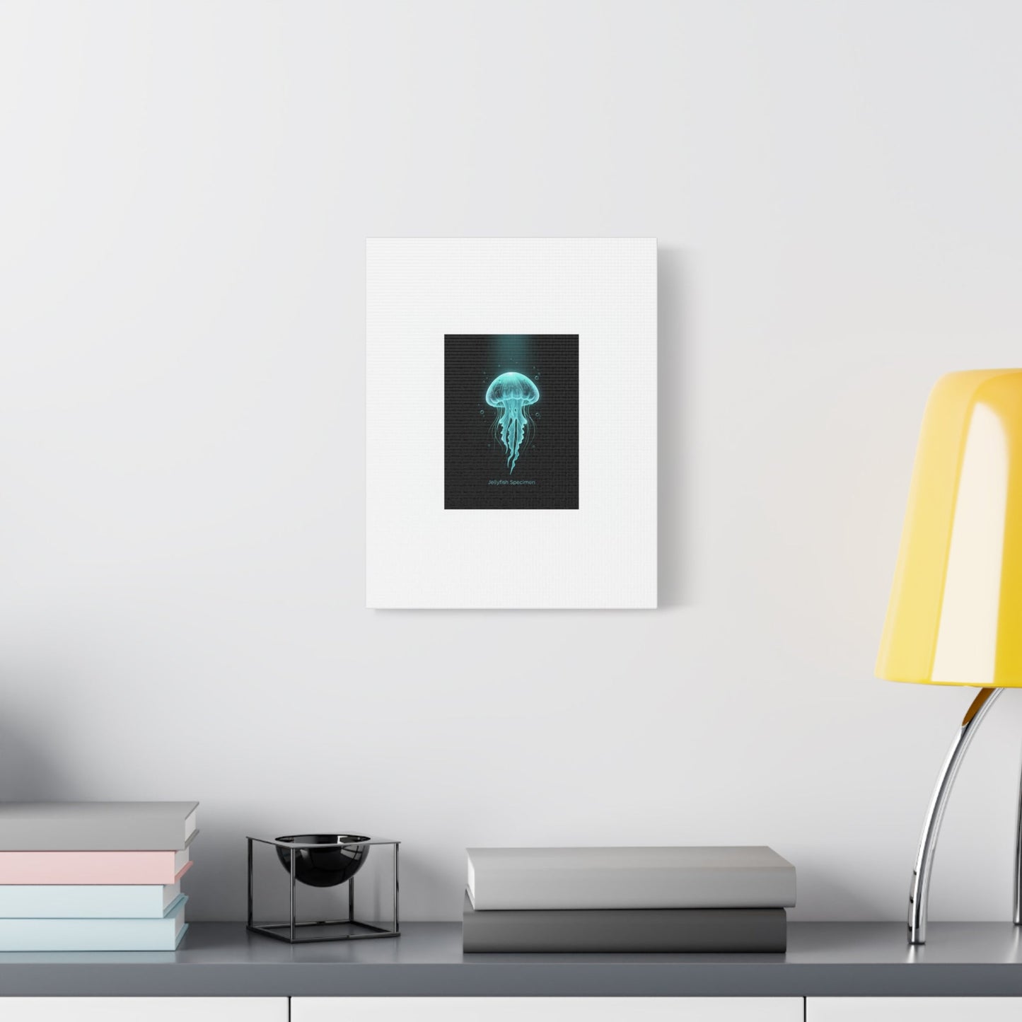 Bioluminescent Jellyfish Art Canvas | Deep Sea Aesthetic, Neon Glow