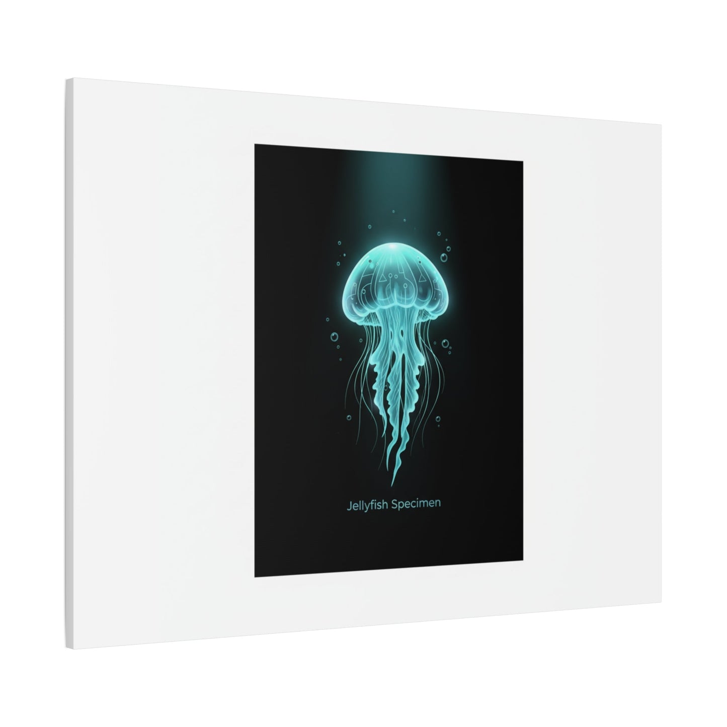 Bioluminescent Jellyfish Art Canvas | Deep Sea Aesthetic, Neon Glow