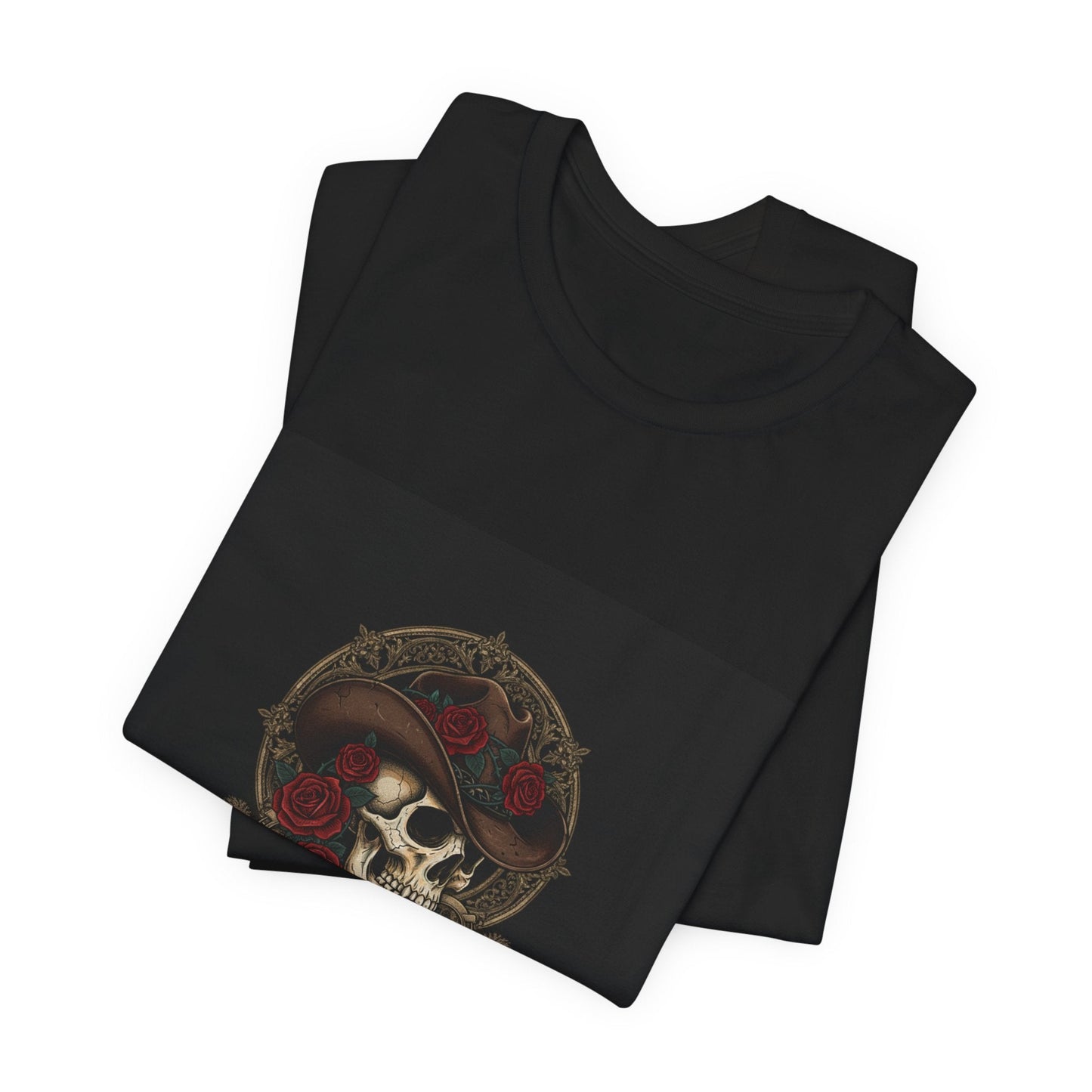 Ride or Die Skull Cowboy Tee | western skull art, gothic Americana