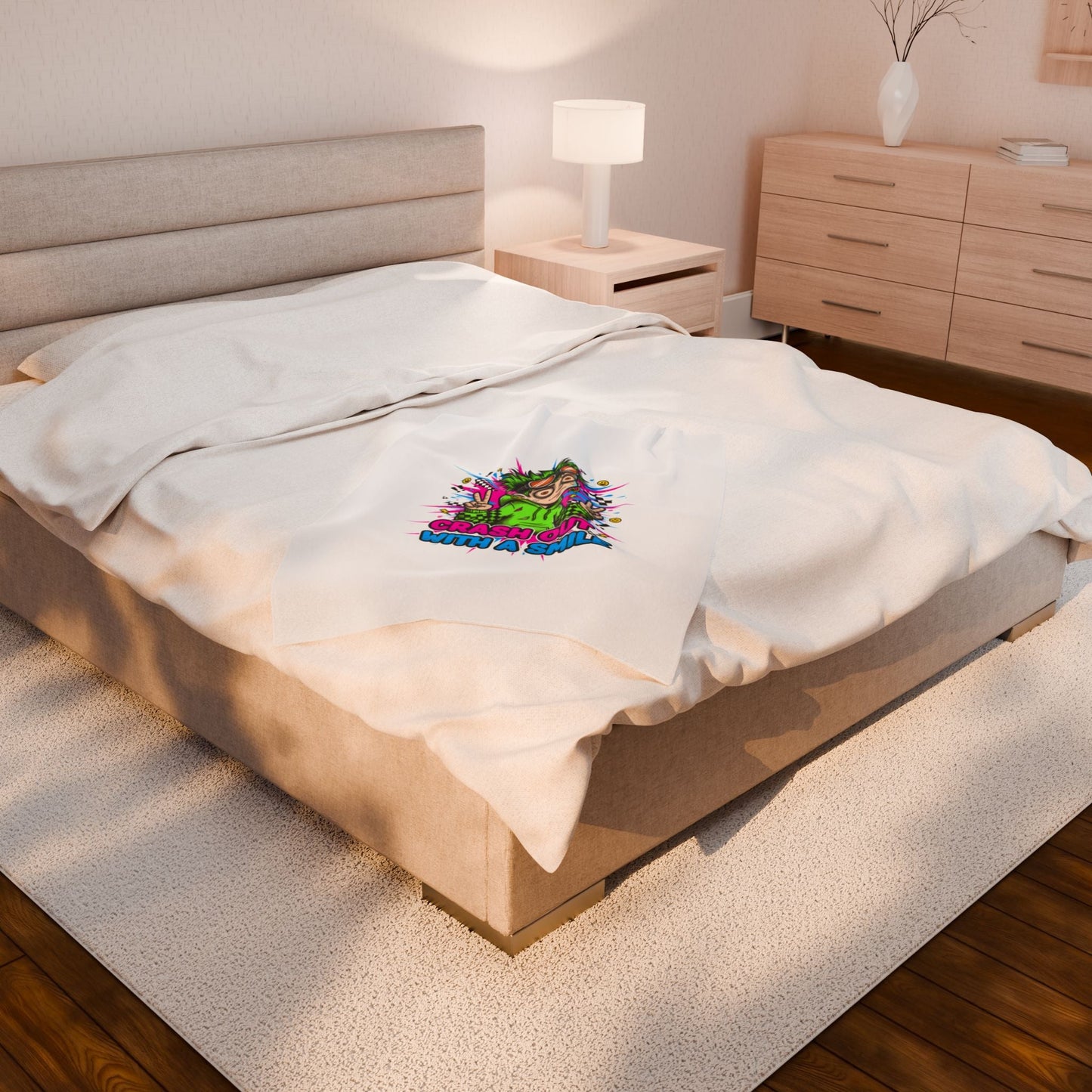 Crash Out With a Smile Velveteen Blanket | Crash Out, Neon Graffiti