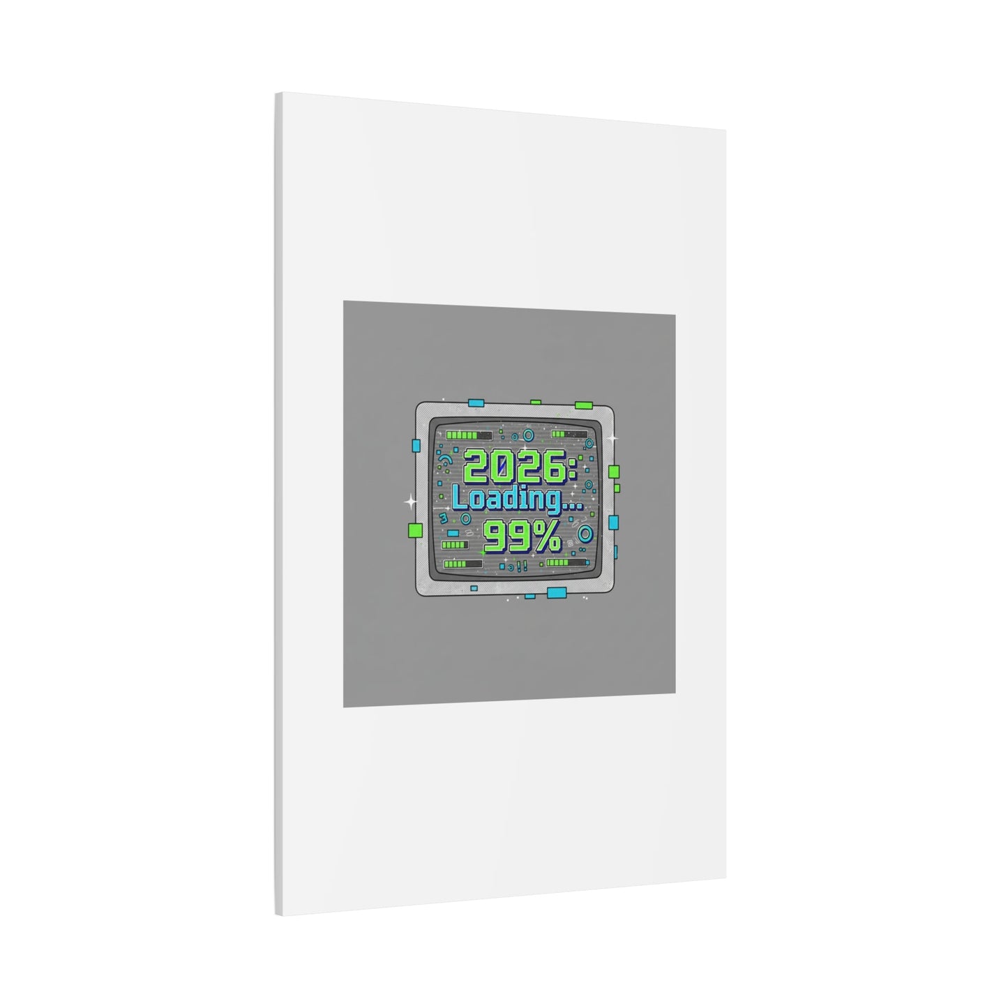 2026 Loading 99% Canvas | NYE countdown, retro system interface