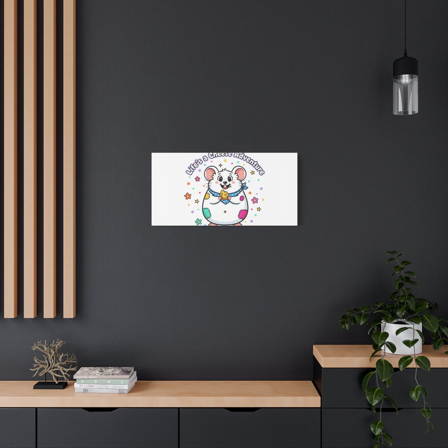 Life's a Cheese Adventure Canvas | Rodent-Core rat art print