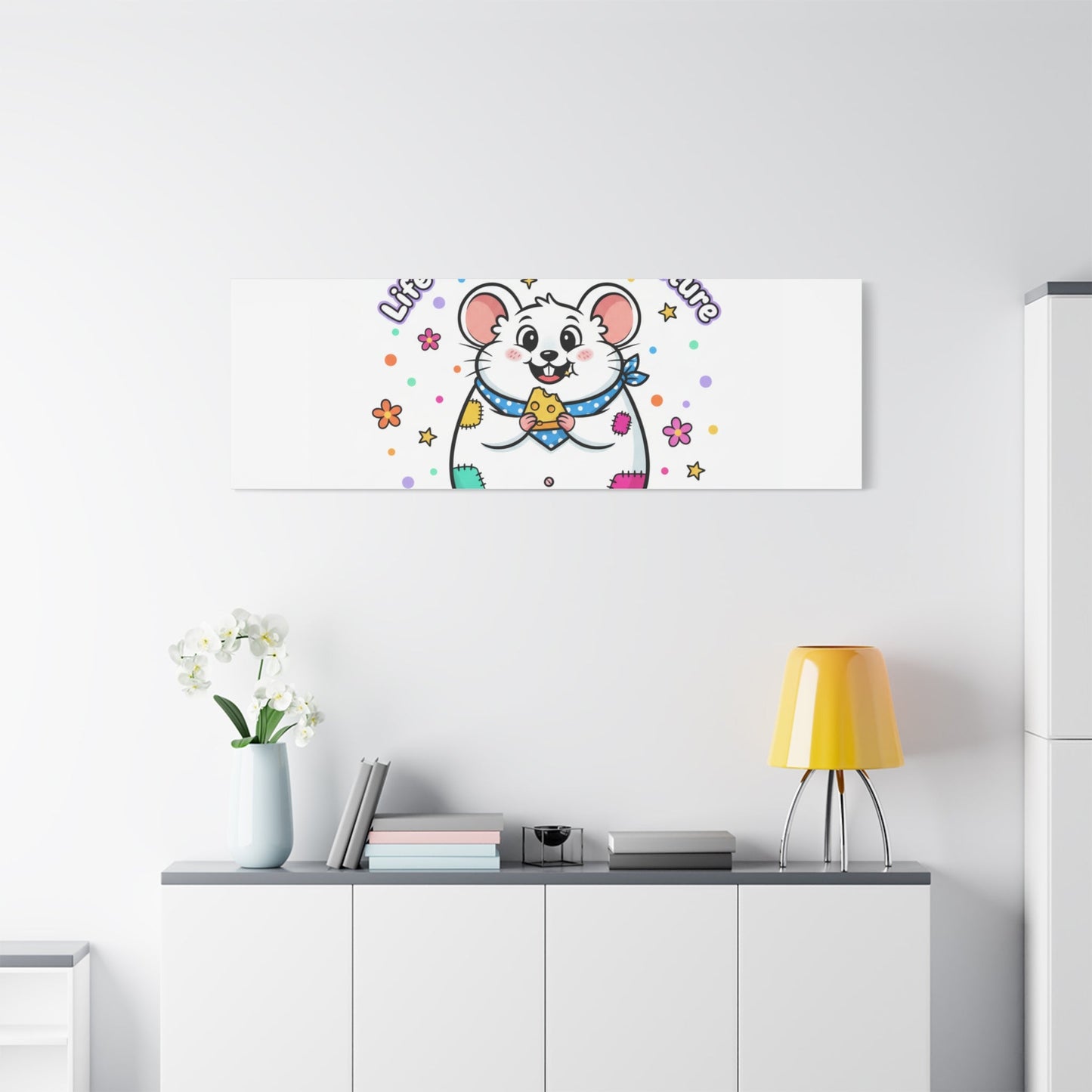 Life's a Cheese Adventure Canvas | Rodent-Core rat art print