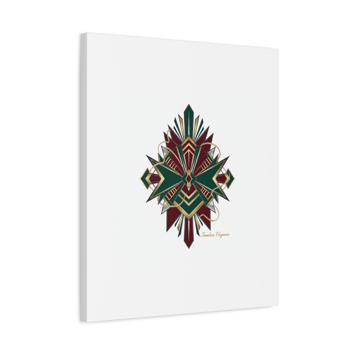 Art Deco geometric brass print Canvas | Neo-Deco chrome & gold fan motif
