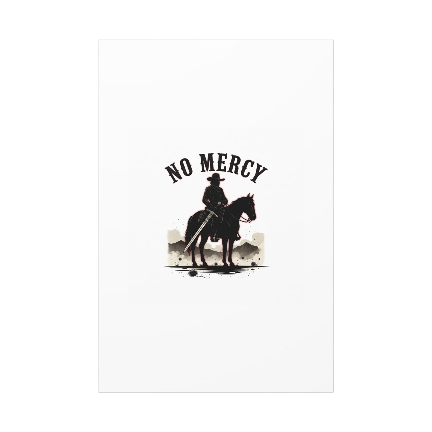No Mercy Cowboy Skull Canvas | western skull art, gothic Americana