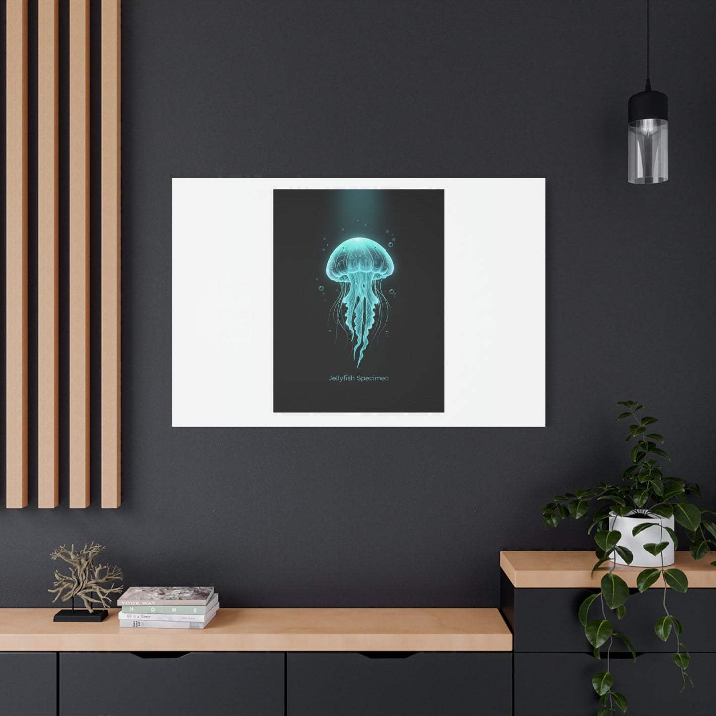 Bioluminescent Jellyfish Art Canvas | Deep Sea Aesthetic, Neon Glow