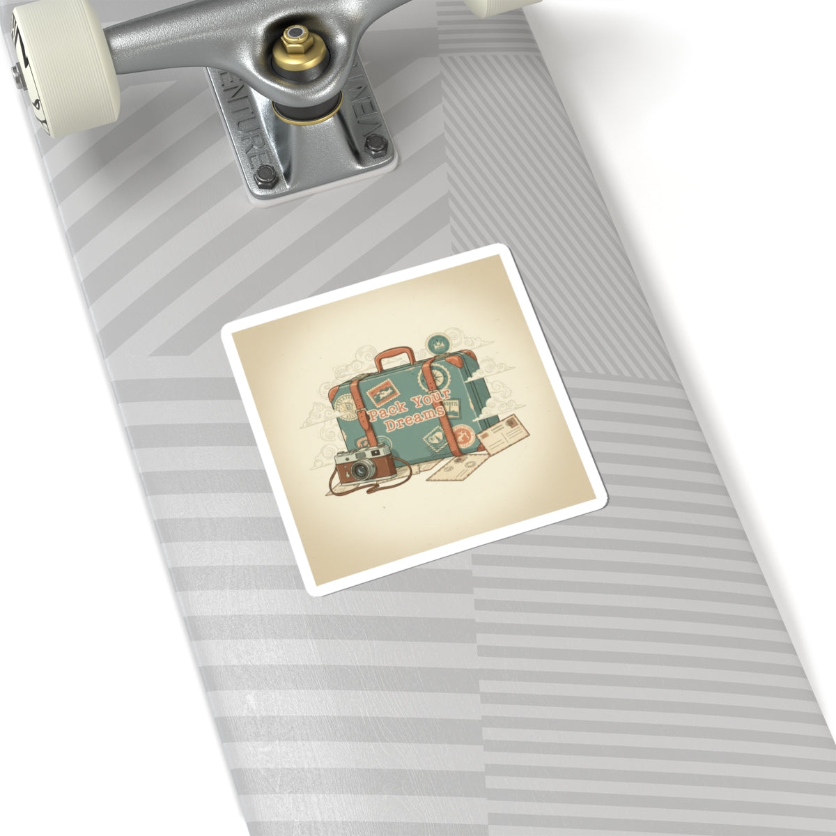 Pack Your Dreams suitcase sticker | retro travel stamp, postcard vintage