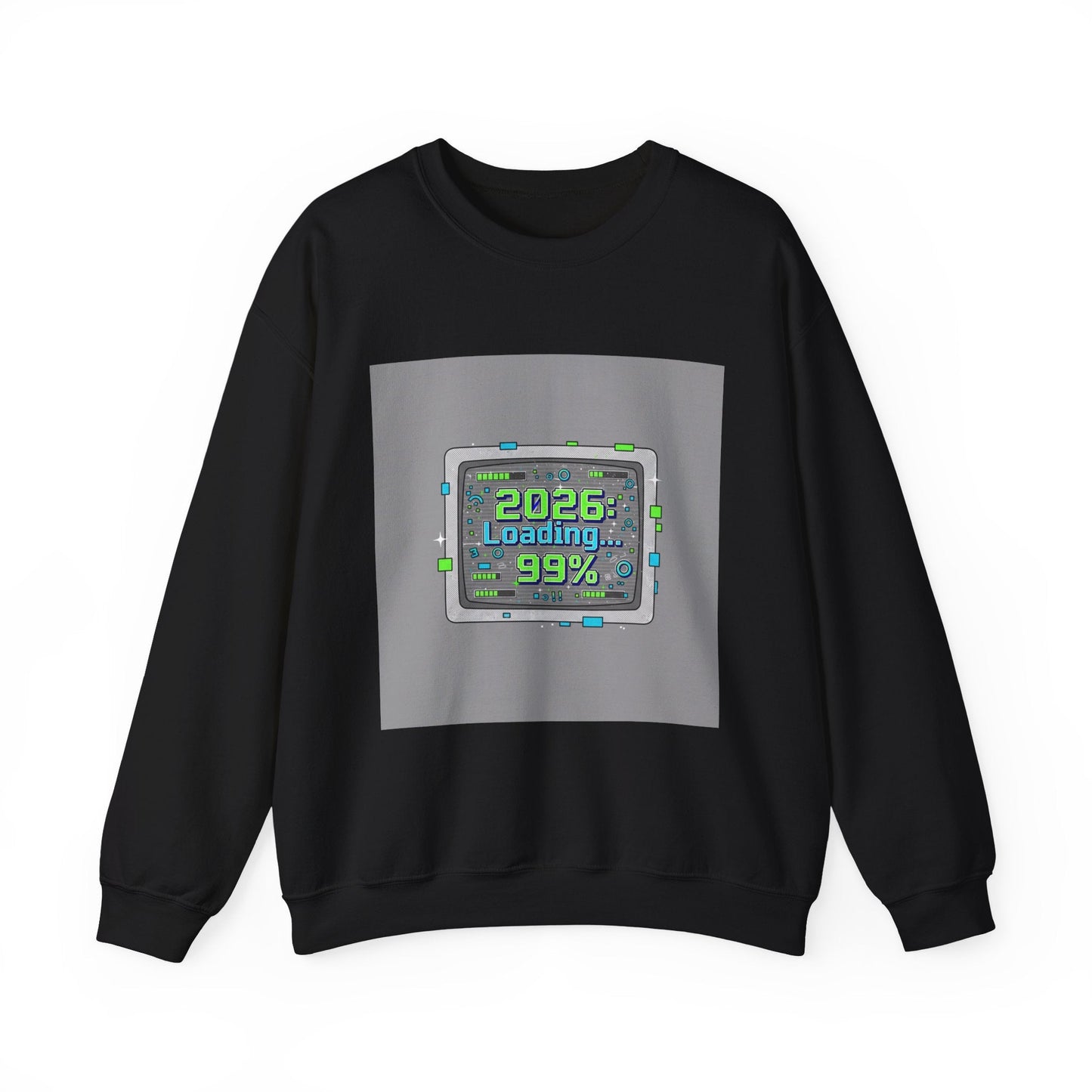 2026 Loading 99% Crewneck Sweatshirt | NYE countdown, retro system UI