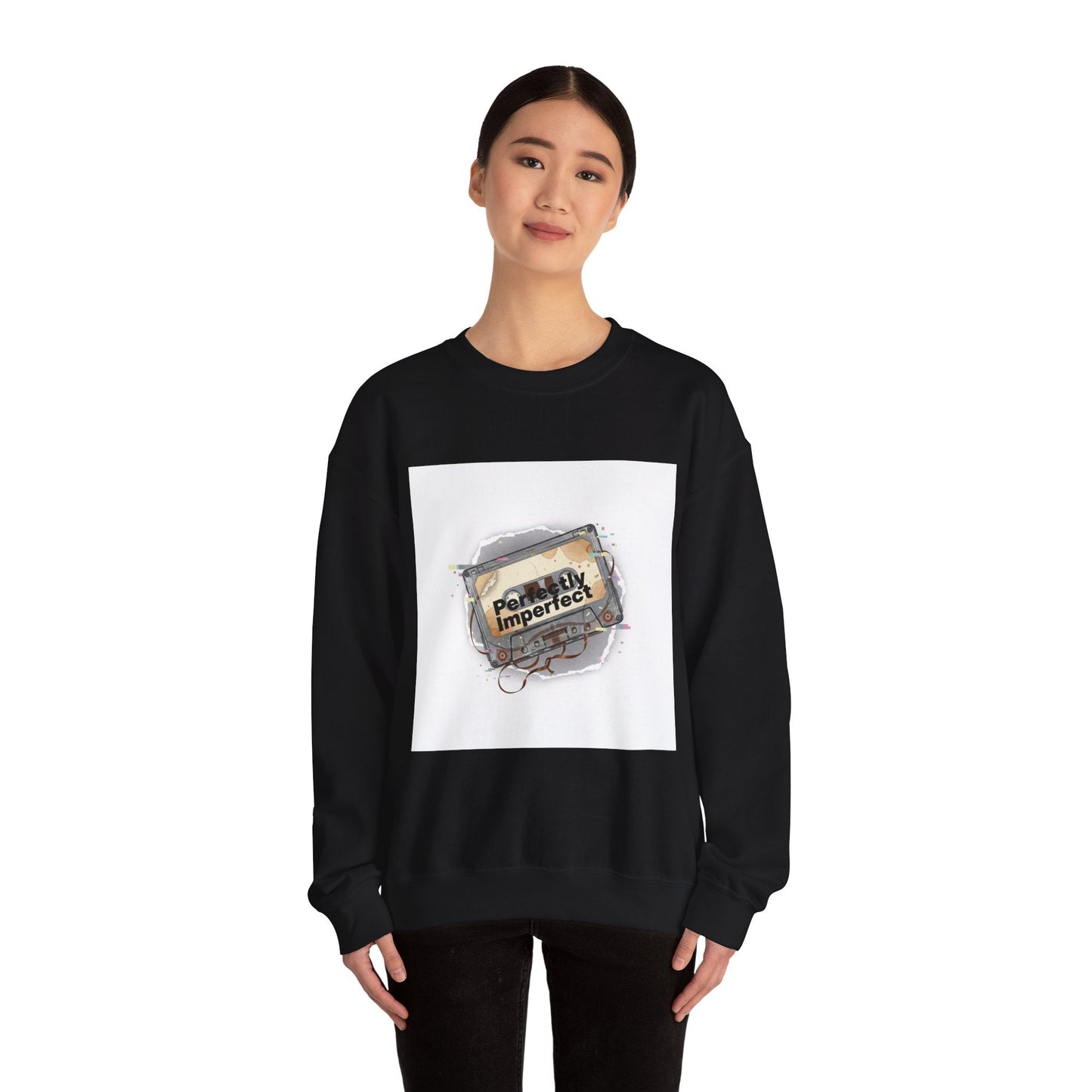 Glitch Tape 'Perfectly Imperfect' Sweatshirt | Analog Error, VHS Static