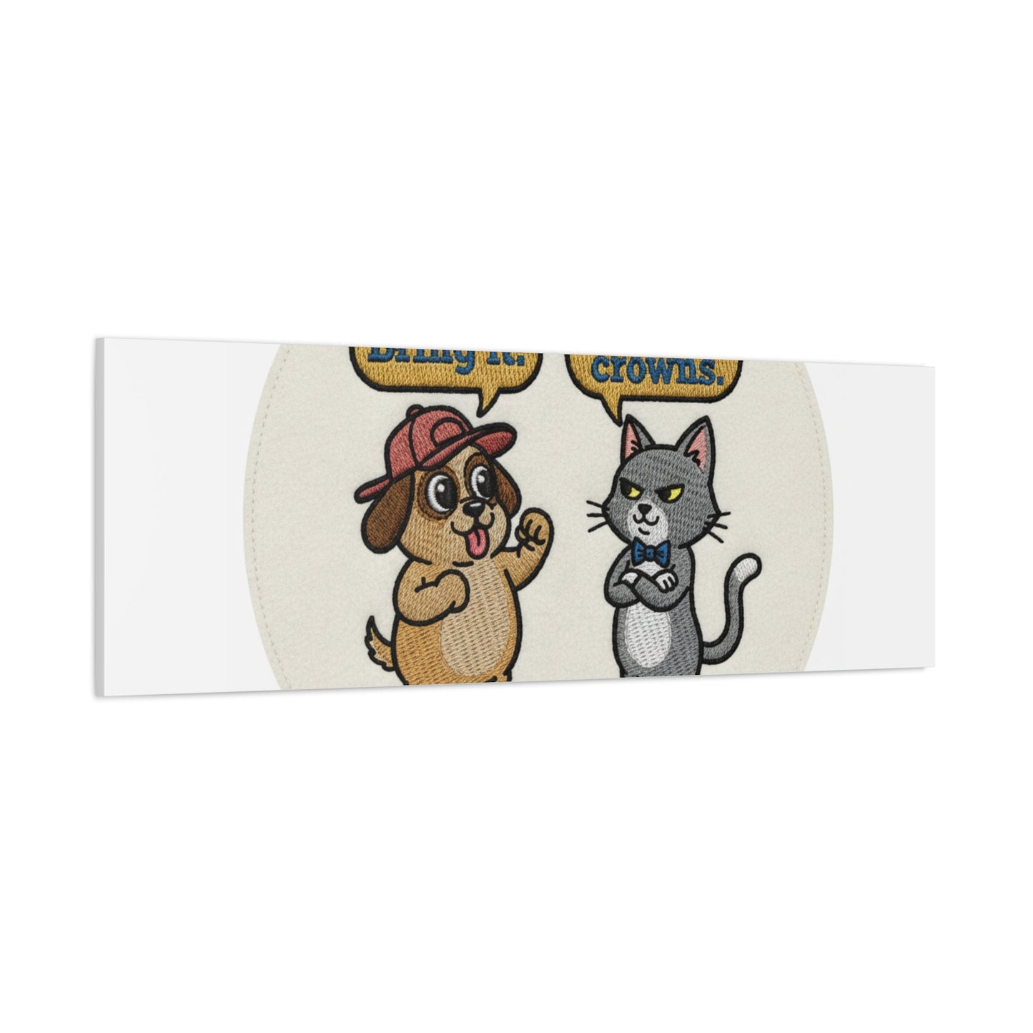 Funny Cat vs Dog Canvas | Pet Rivalry Wall Art