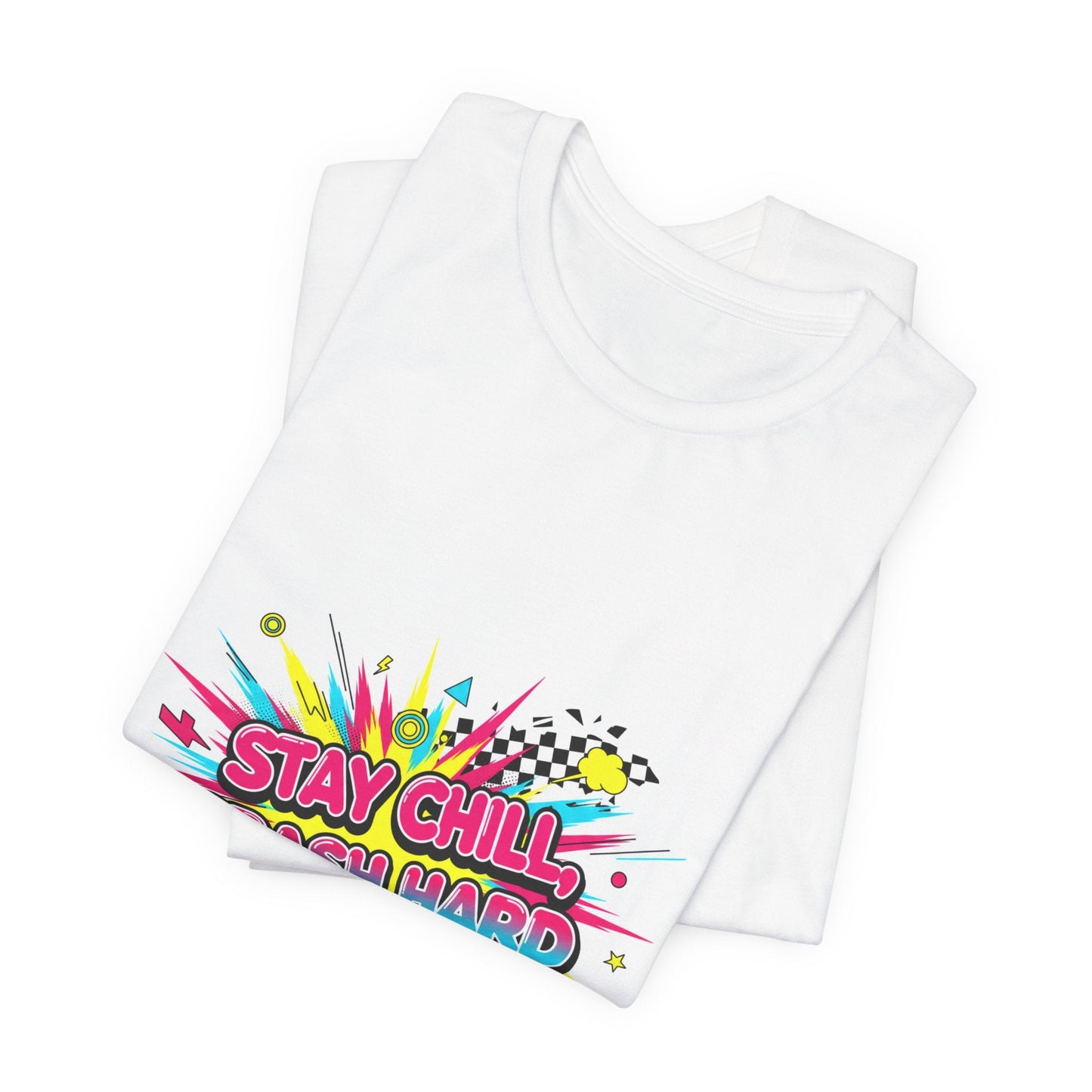 Stay Chill Crash Hard Tee | meltdown shirt, neon skate graffiti