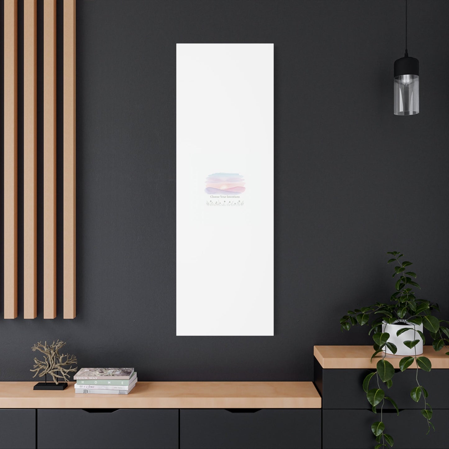 Choose Your Intentions Canvas, soft wellness poster, pastel gradient mindfulness art