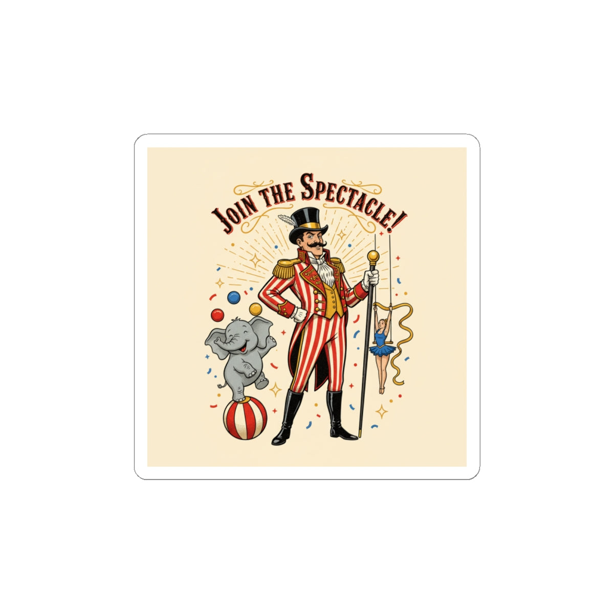 Join the Spectacle Circus Sticker | Vintage Carnival, Camp Big Top