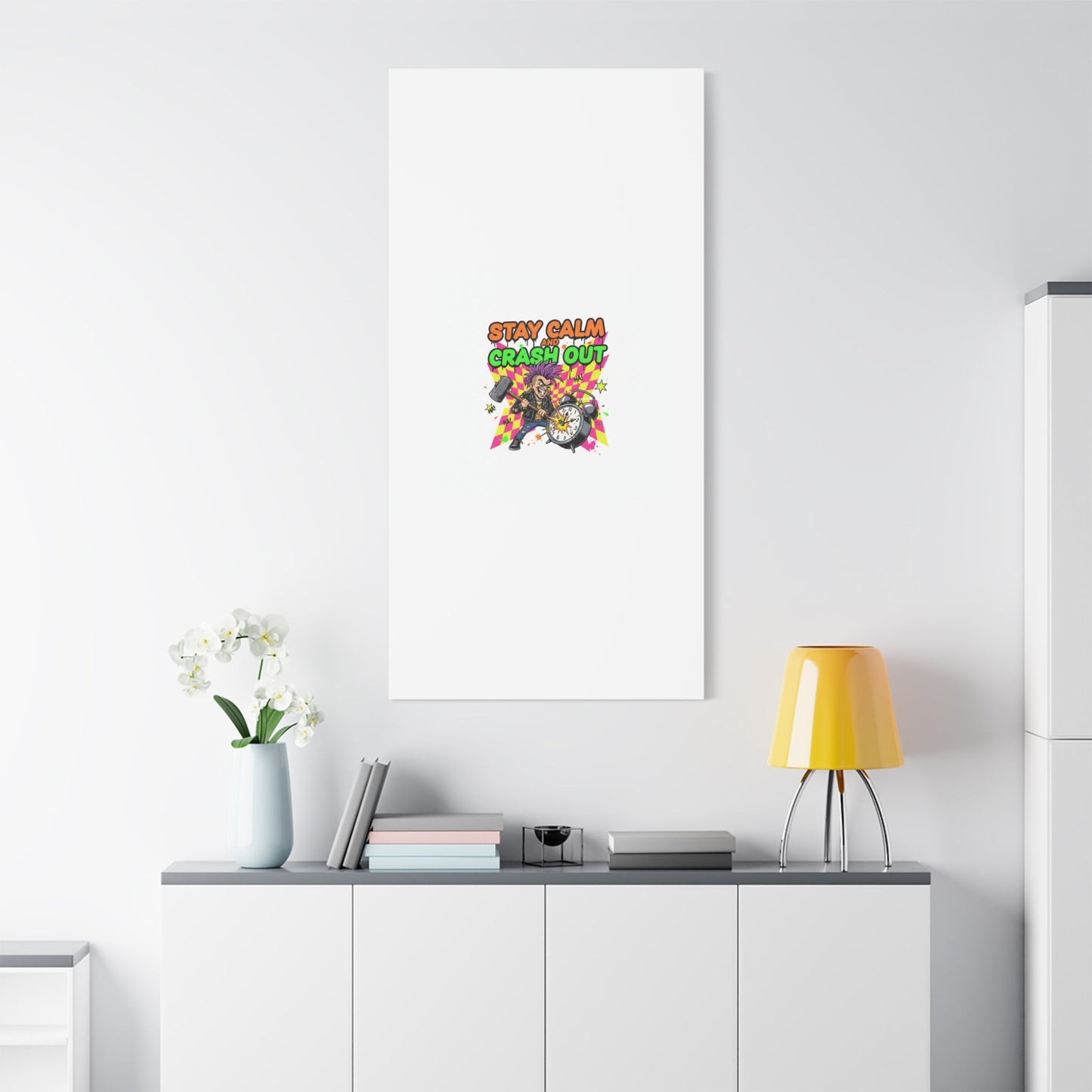 Stay Calm and Crash Out Canvas | neon skate graffiti, meltdown art