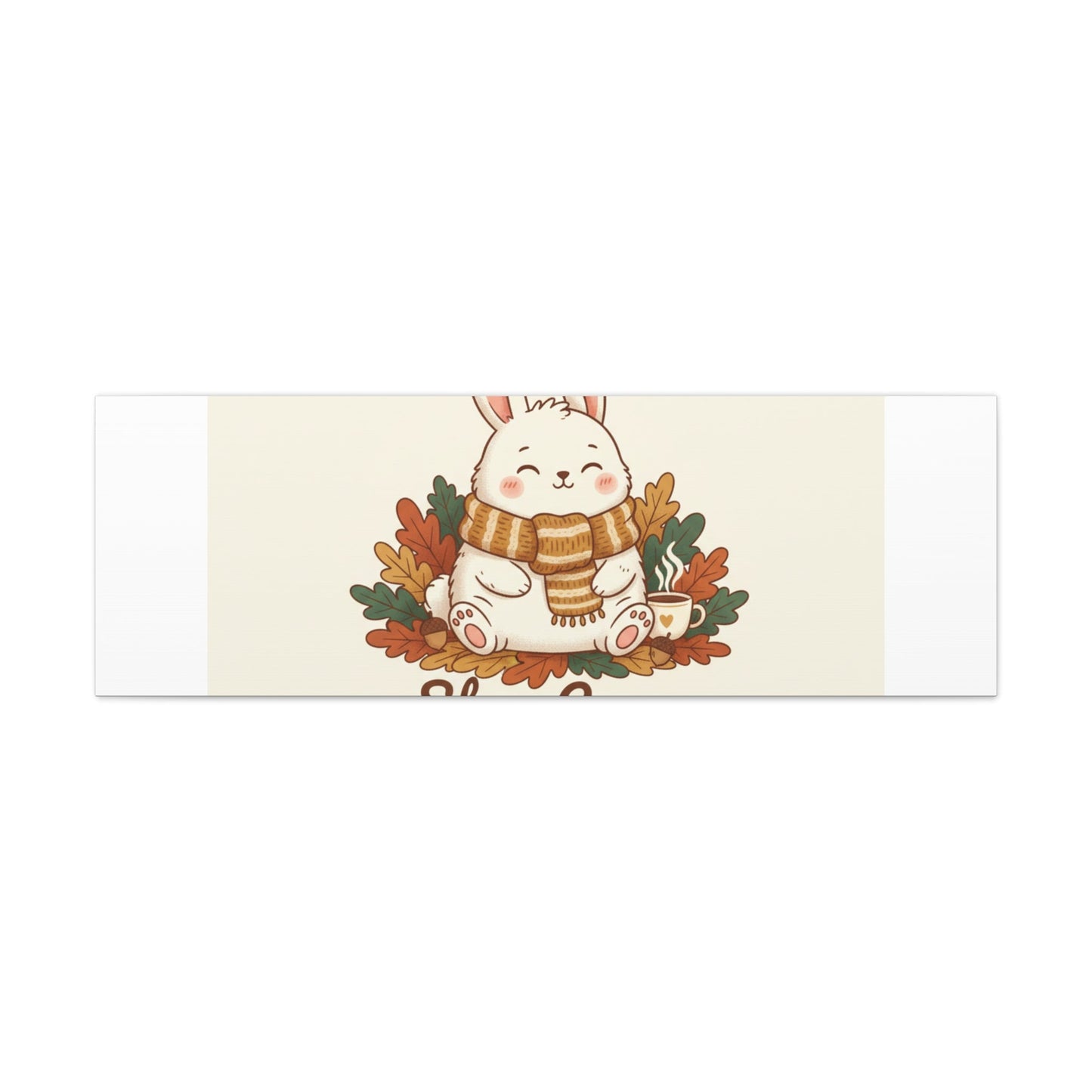 Cozy Bunny Illustration Canvas | Cute Critter Winter Forest Art
