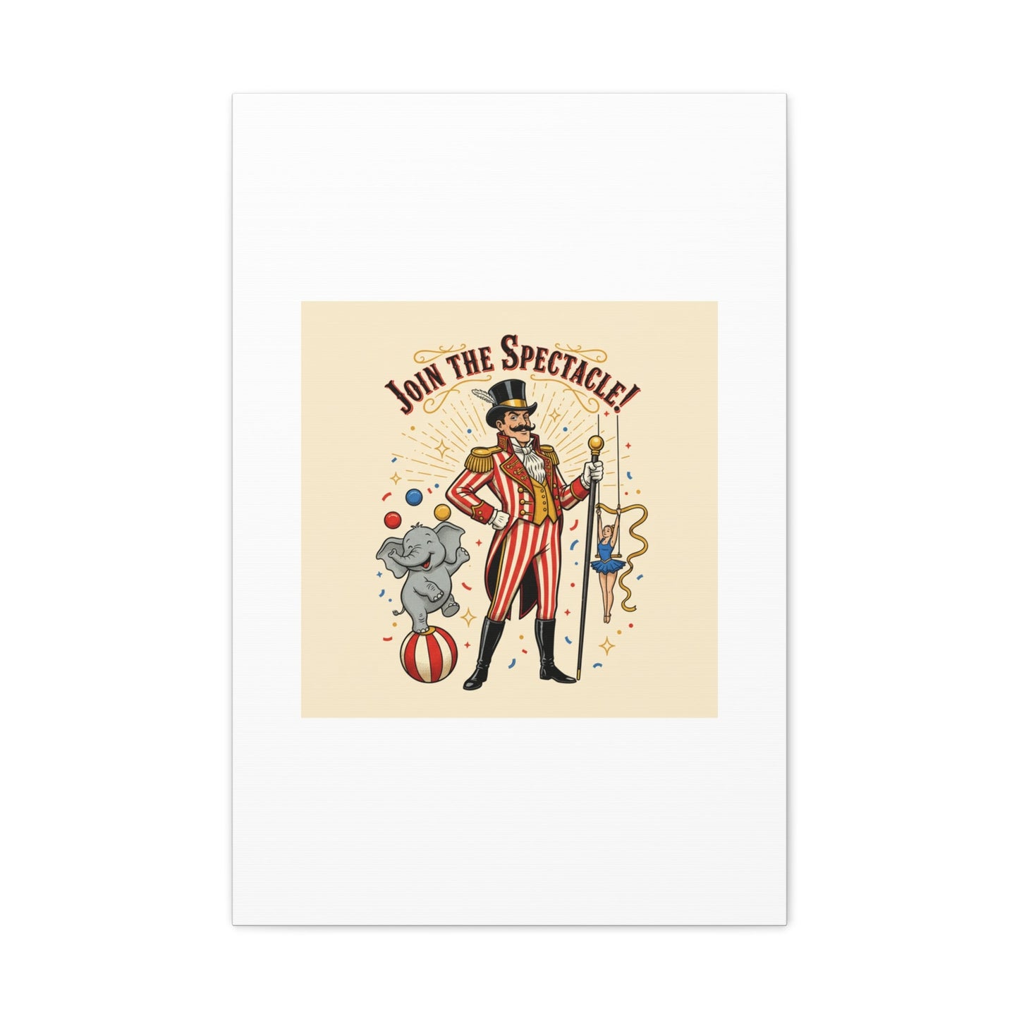 Join the Spectacle Circus Art Print | Matte Canvas, Stretched, Vintage Carnival Design