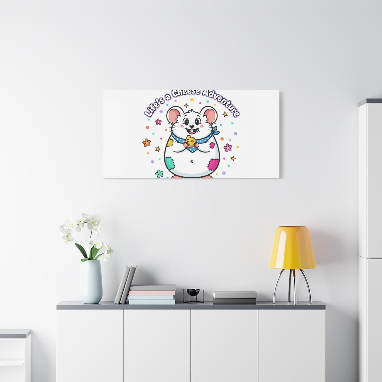 Life's a Cheese Adventure Canvas | Rodent-Core rat art print