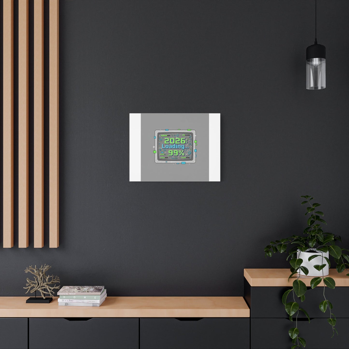 2026 Loading 99% Canvas | NYE countdown, retro system interface