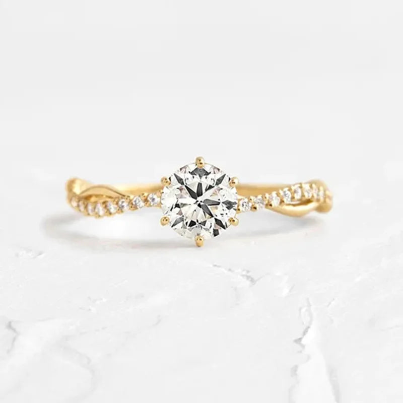 925 Sterling Silver Inlaid Zircon Ring