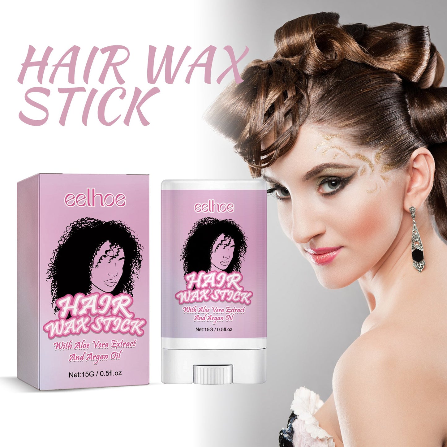 Hair Wax Stick, Long Lasting Hair Setting Smoothing Frizzy Small Broken Hair Natural Luster Solid Hair Oil Bar