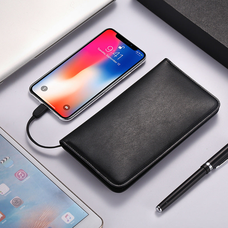 Rechargeable Wallet 6800 Ma Mobile Power Supply Wireless Charging