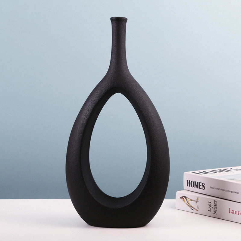 Simple And Special-Shaped Ceramic Vase Flower Arrangement Light Luxury Modern Home Decoration