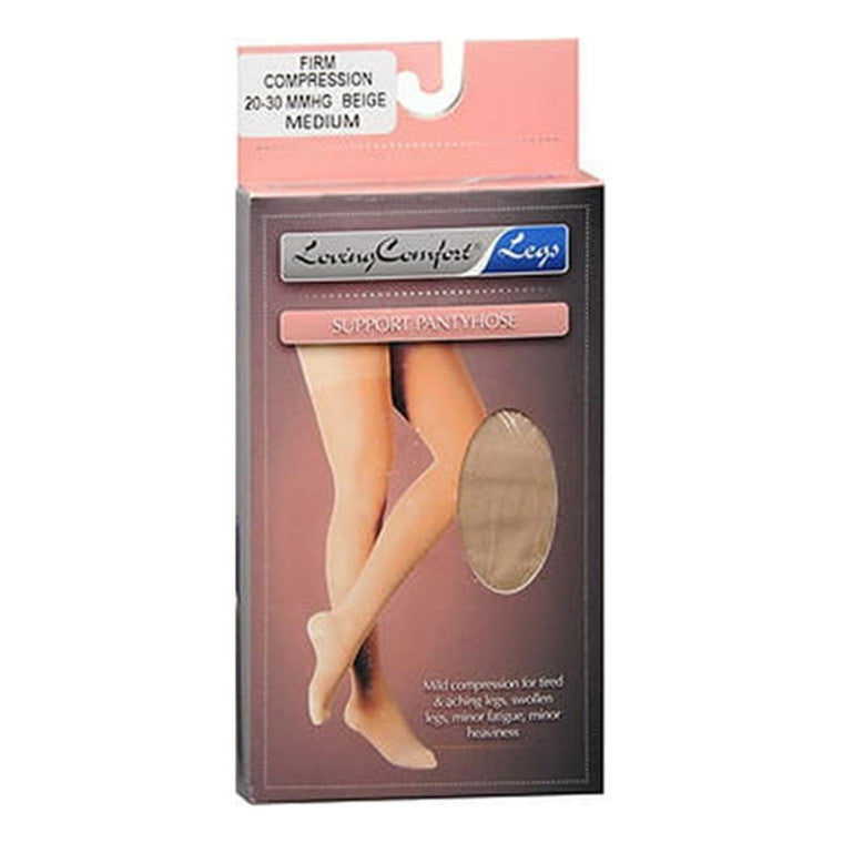 Loving Comfort® Firm Compression Stockings – 20-30 mmHg  (Beige - Medium)