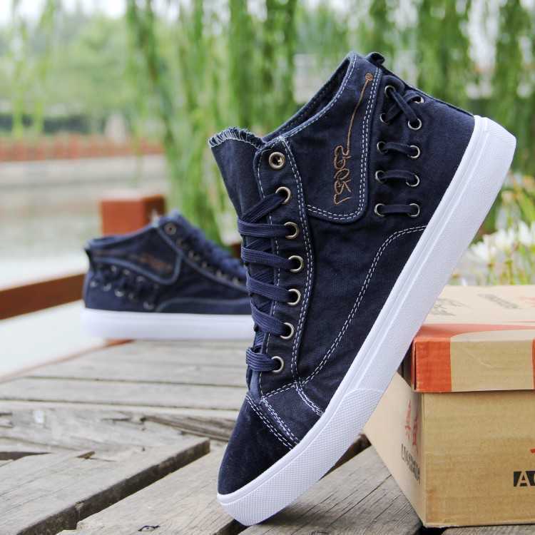 Canvas High-top Trend Cloth Shoes Breathable Deodorant  Board Shoes